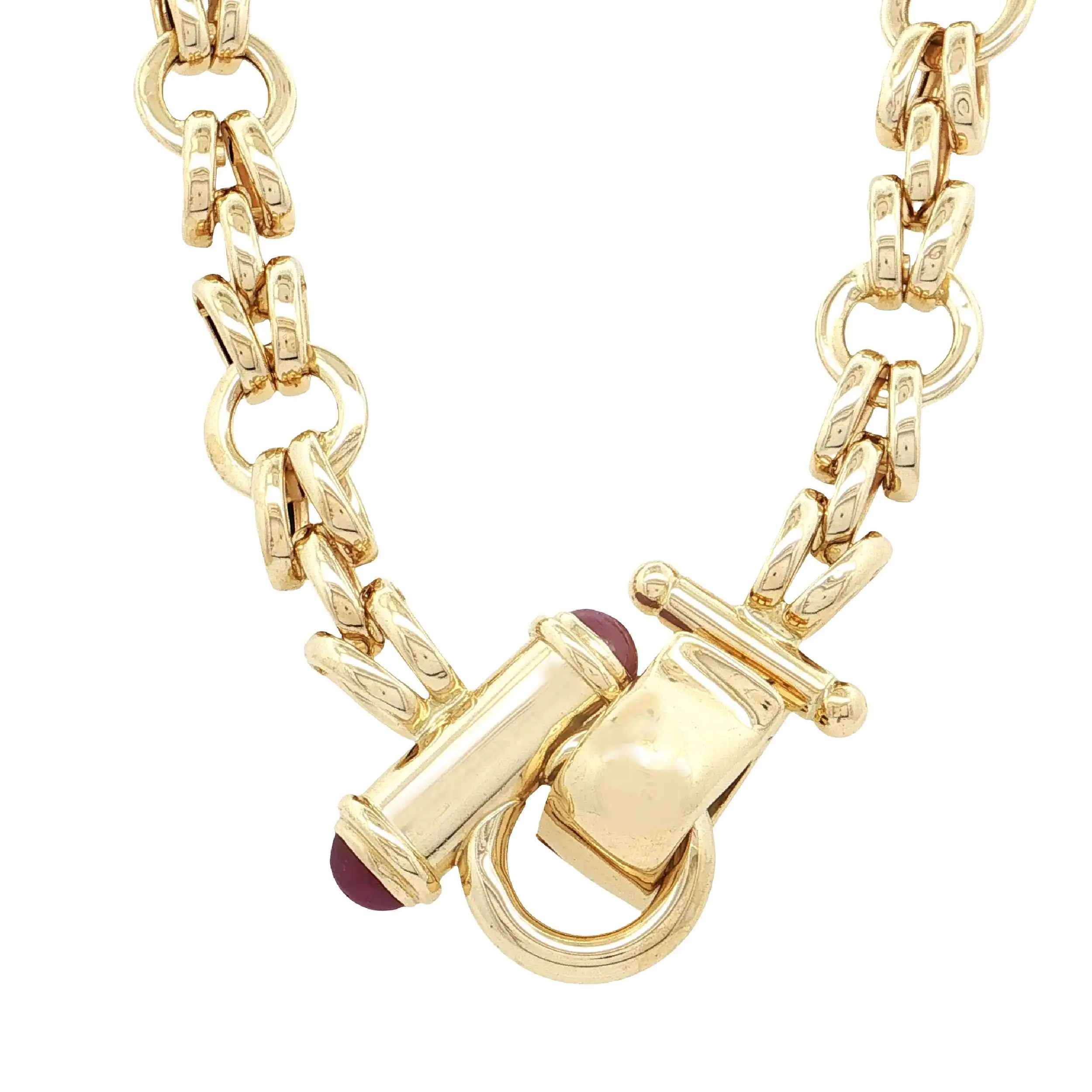 Kette Gelbgold mit Rubinen am Verschluss