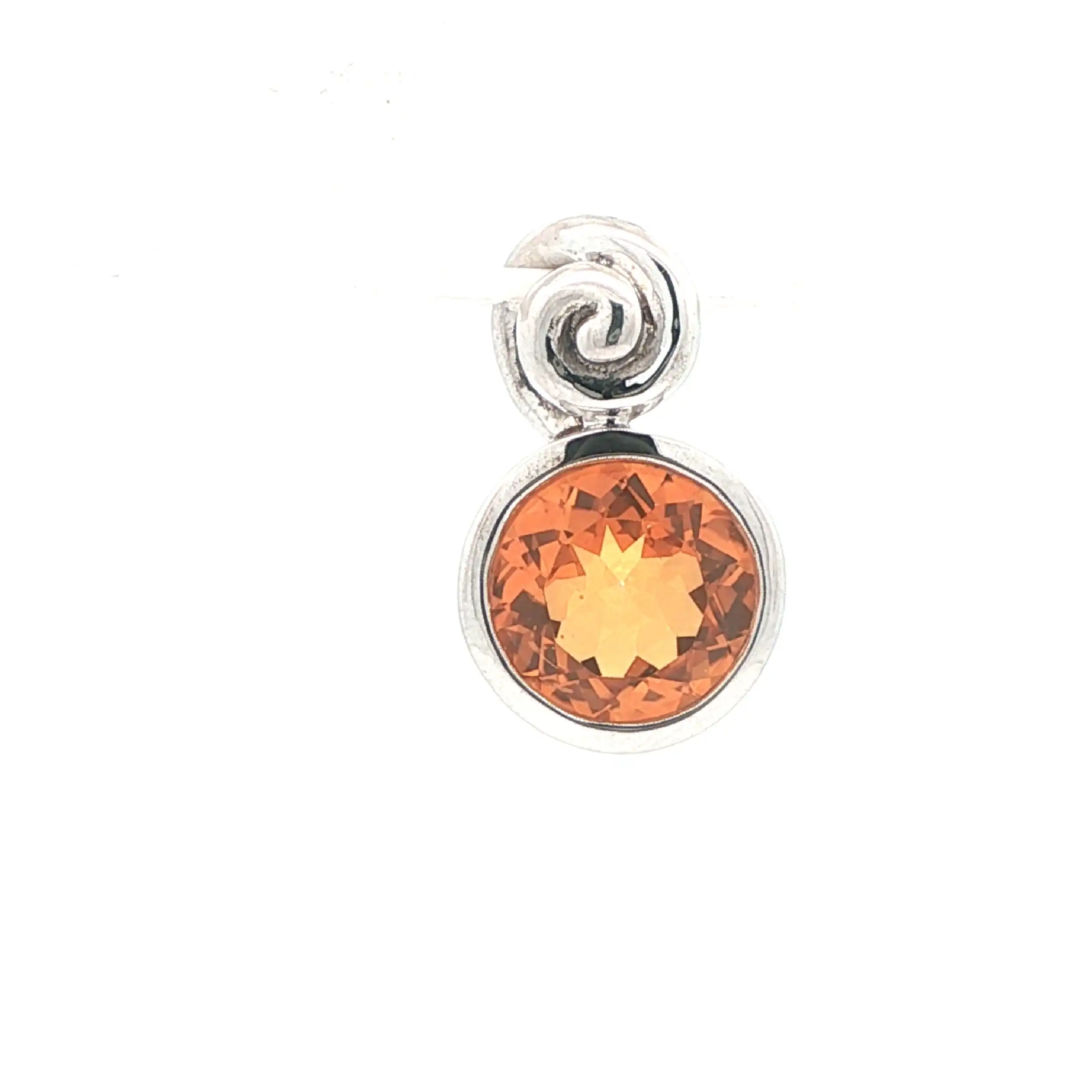 Anhänger Silber mit orangenem Farbstein