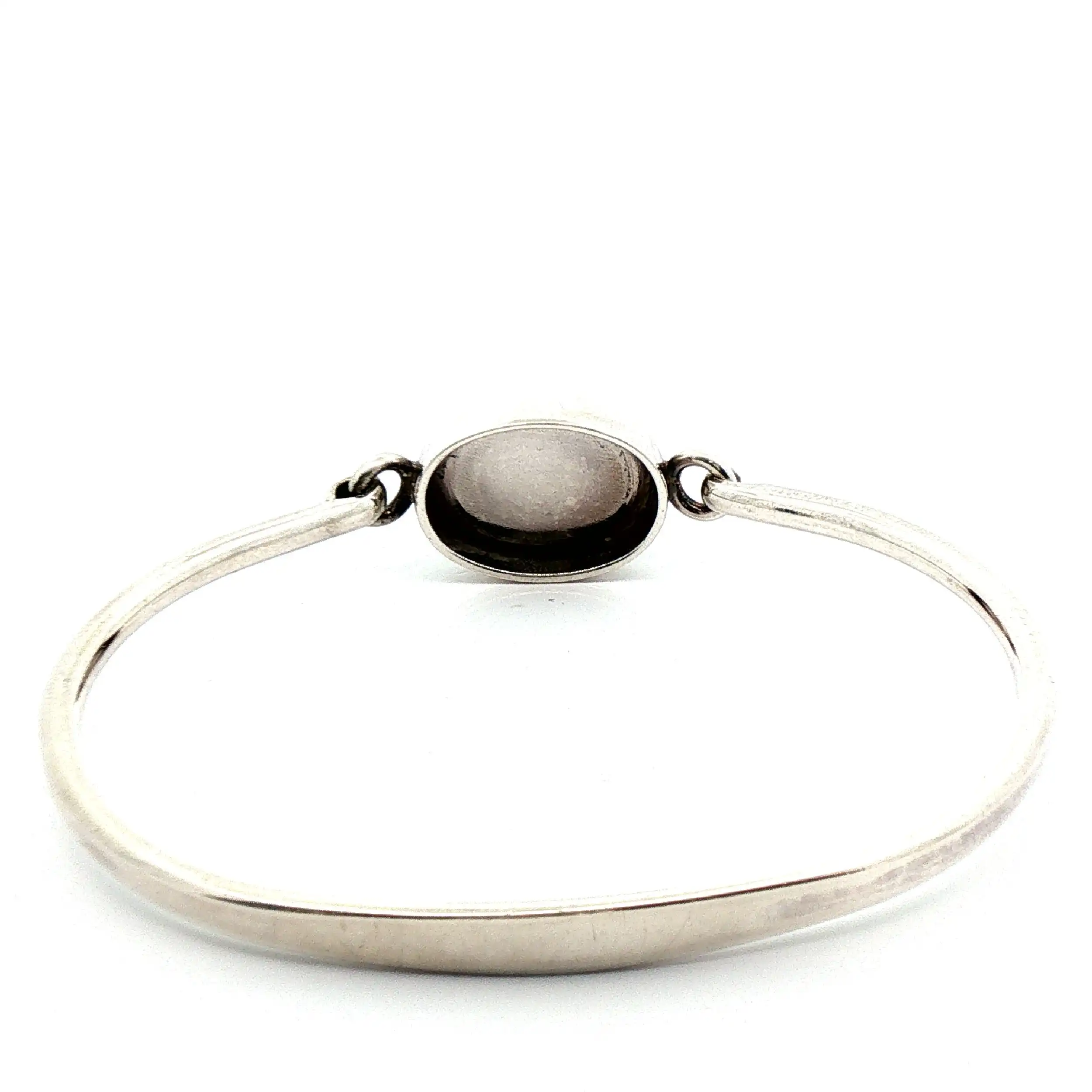 Armreif Silber mit Jade Cabochon