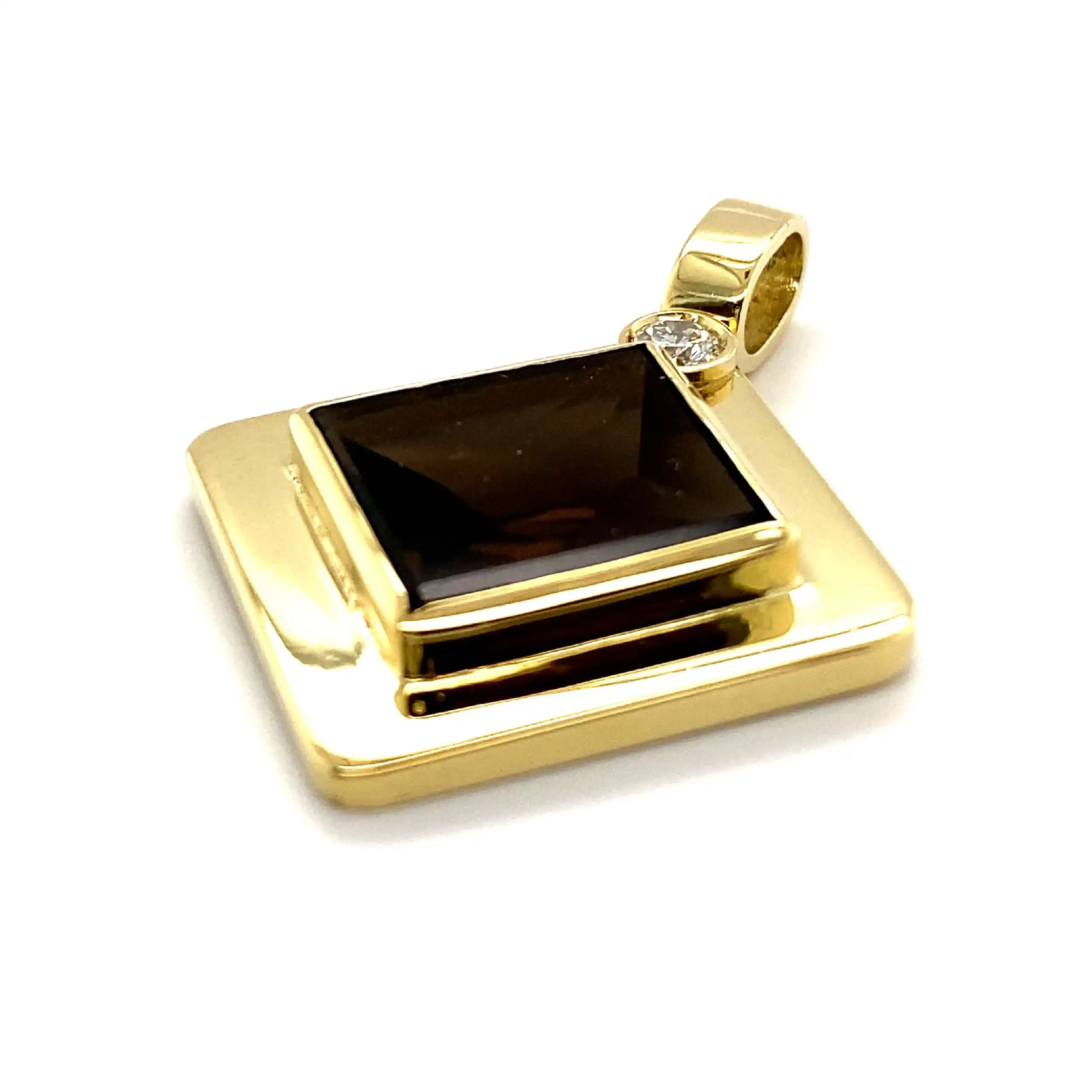 Anhänger Gelbgold mit Rauchquarz & Brillant Anhänger Gelbgold mit Rauchquarz & Brillant