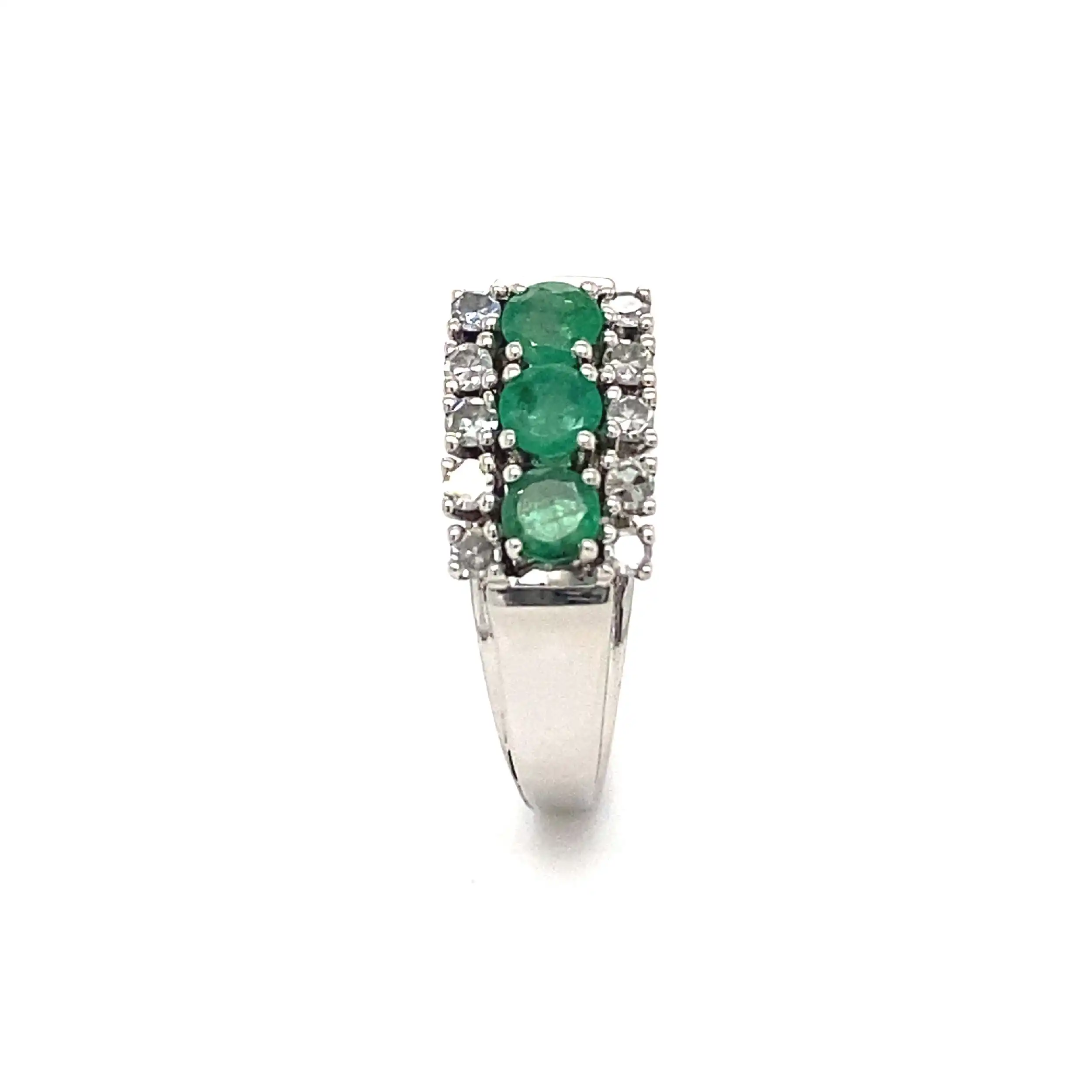 Ring Weißgold mit Smaragden & Diamanten Ring Weißgold mit Smaragden & Diamanten