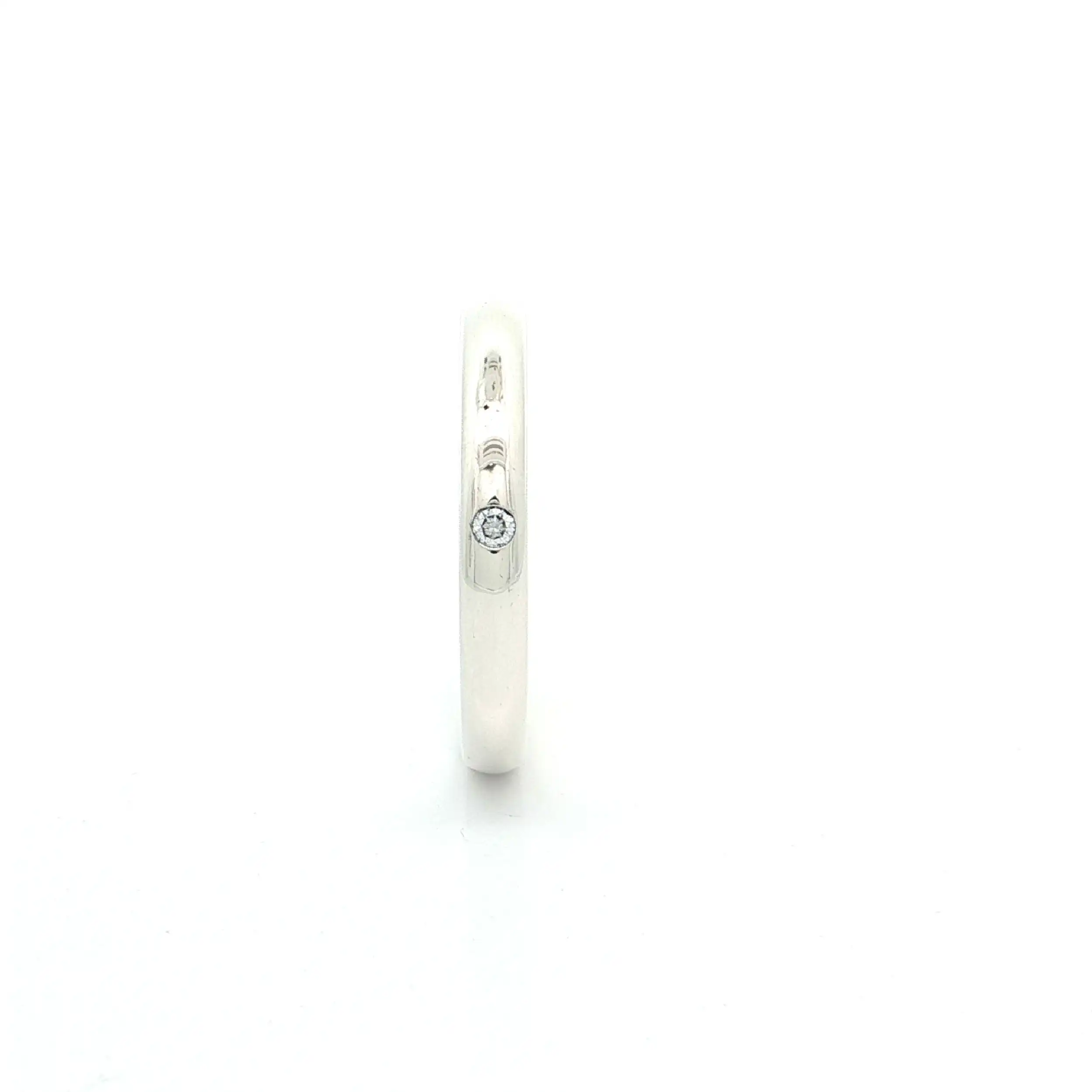 Ring Weißgold mit Brillant, graviert mit 0,03ct W/Si