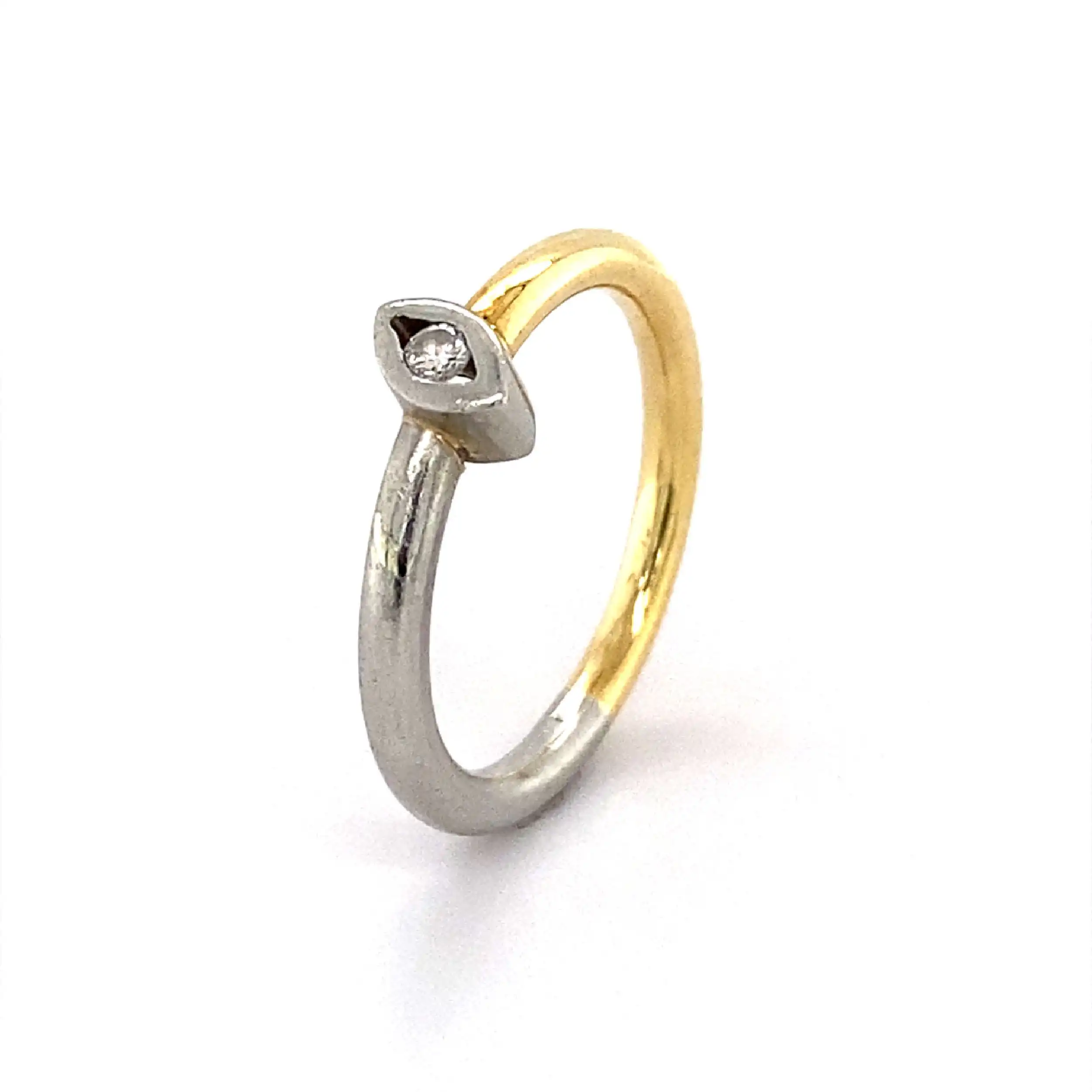 Ring Bicolor Gold/Platin mit Brillant Ring Bicolor Gold/Platin mit Brillant