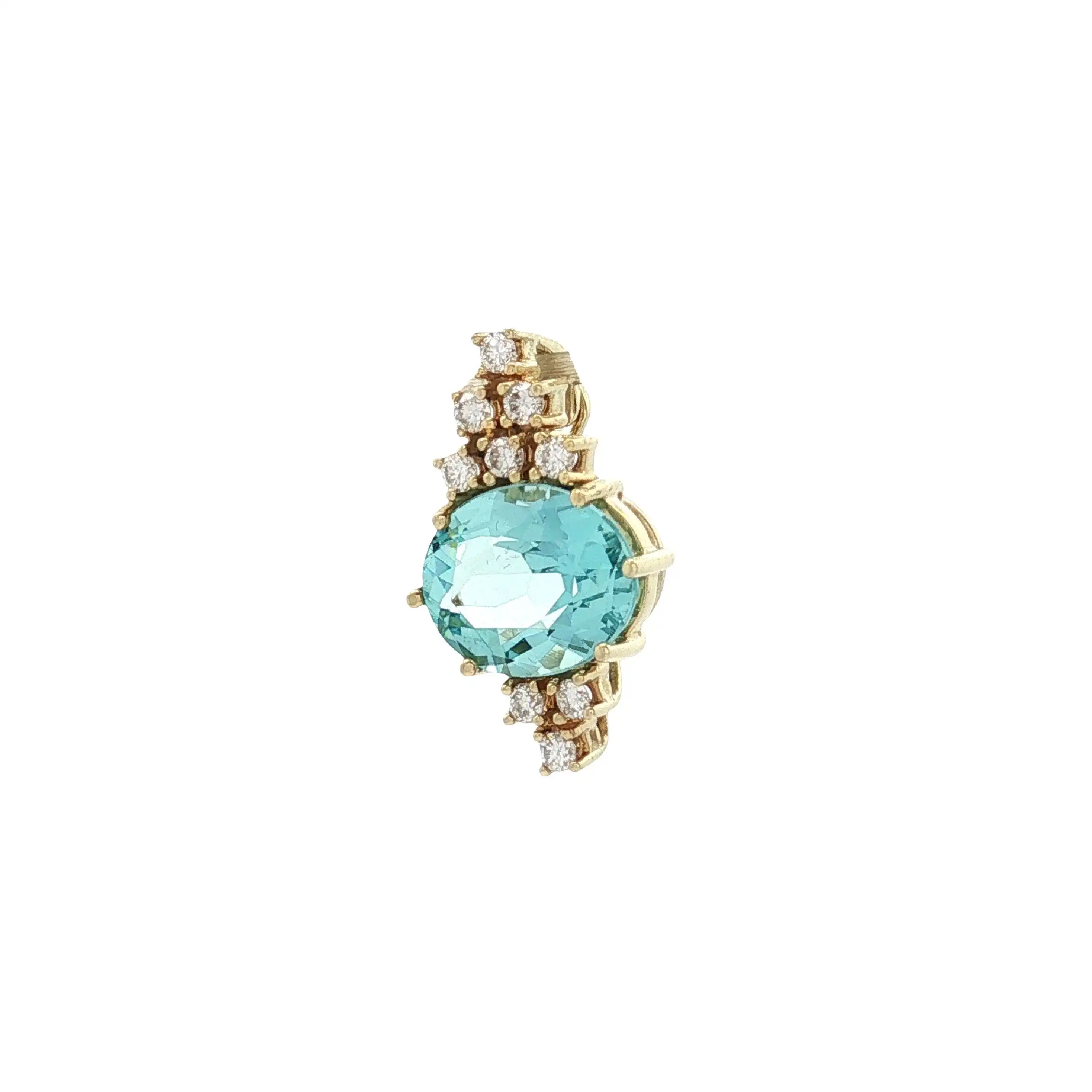 Anhänger Gelbgold mit Blautopas und Brillanten
