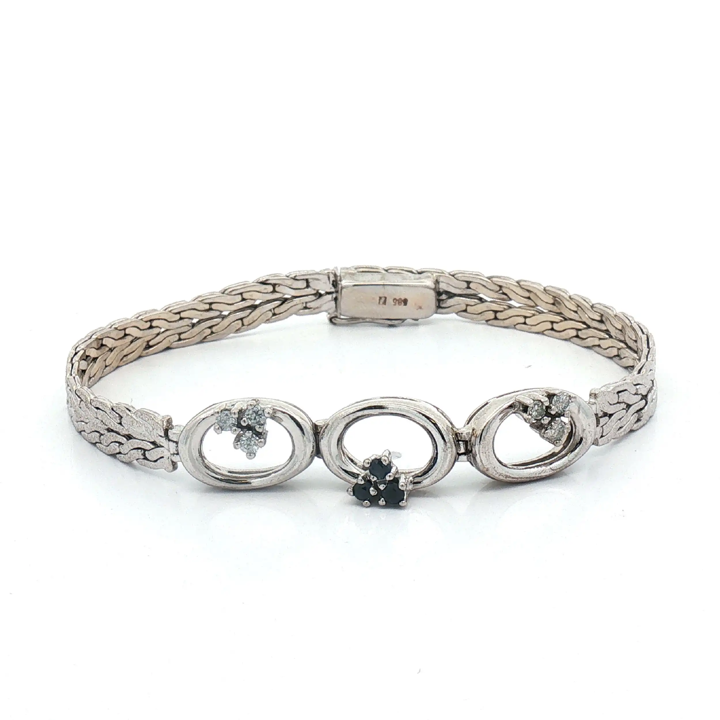 Armband Weißgold mit Saphir und Brillanten