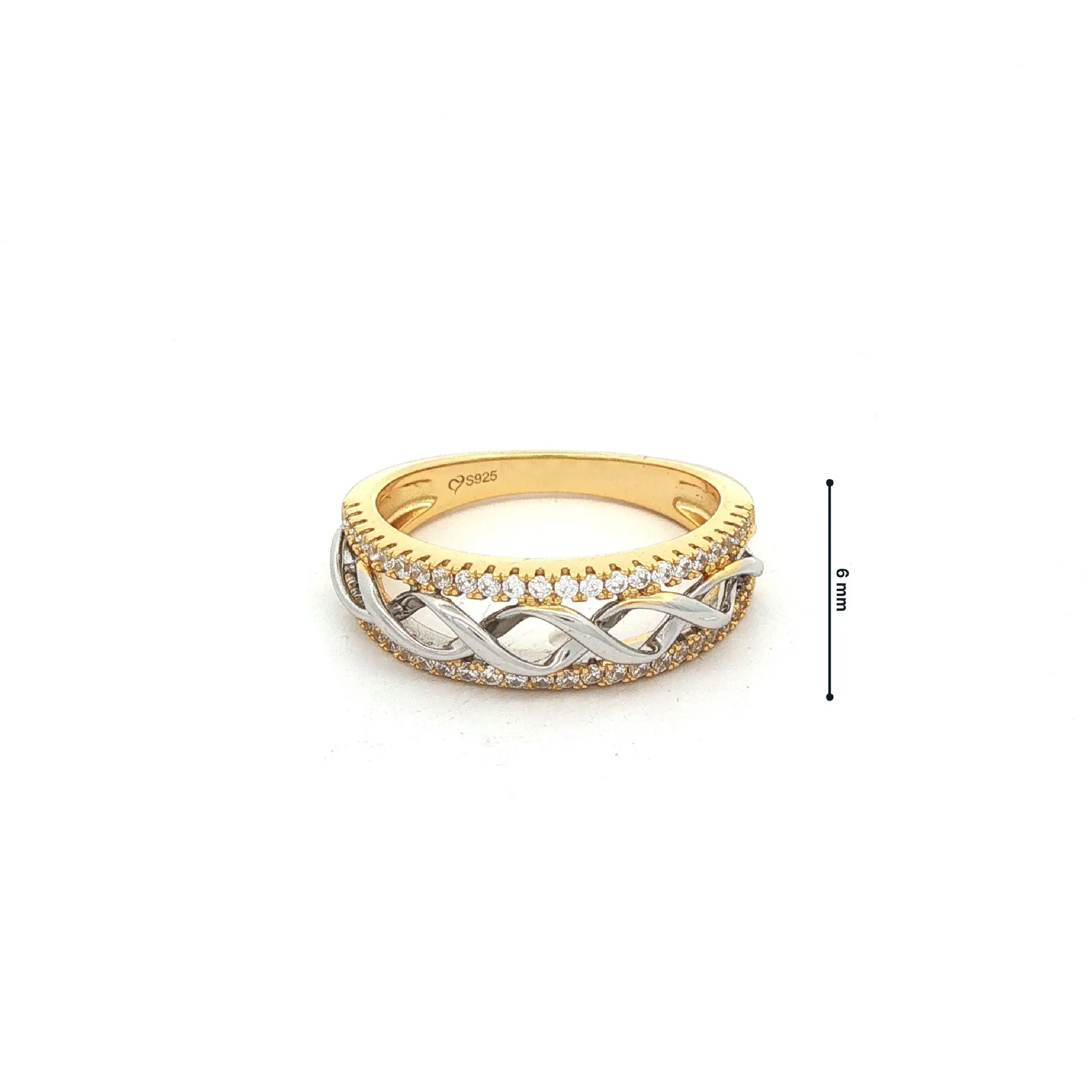 Ring Silber Bicolor vergoldet mit Zirkonia