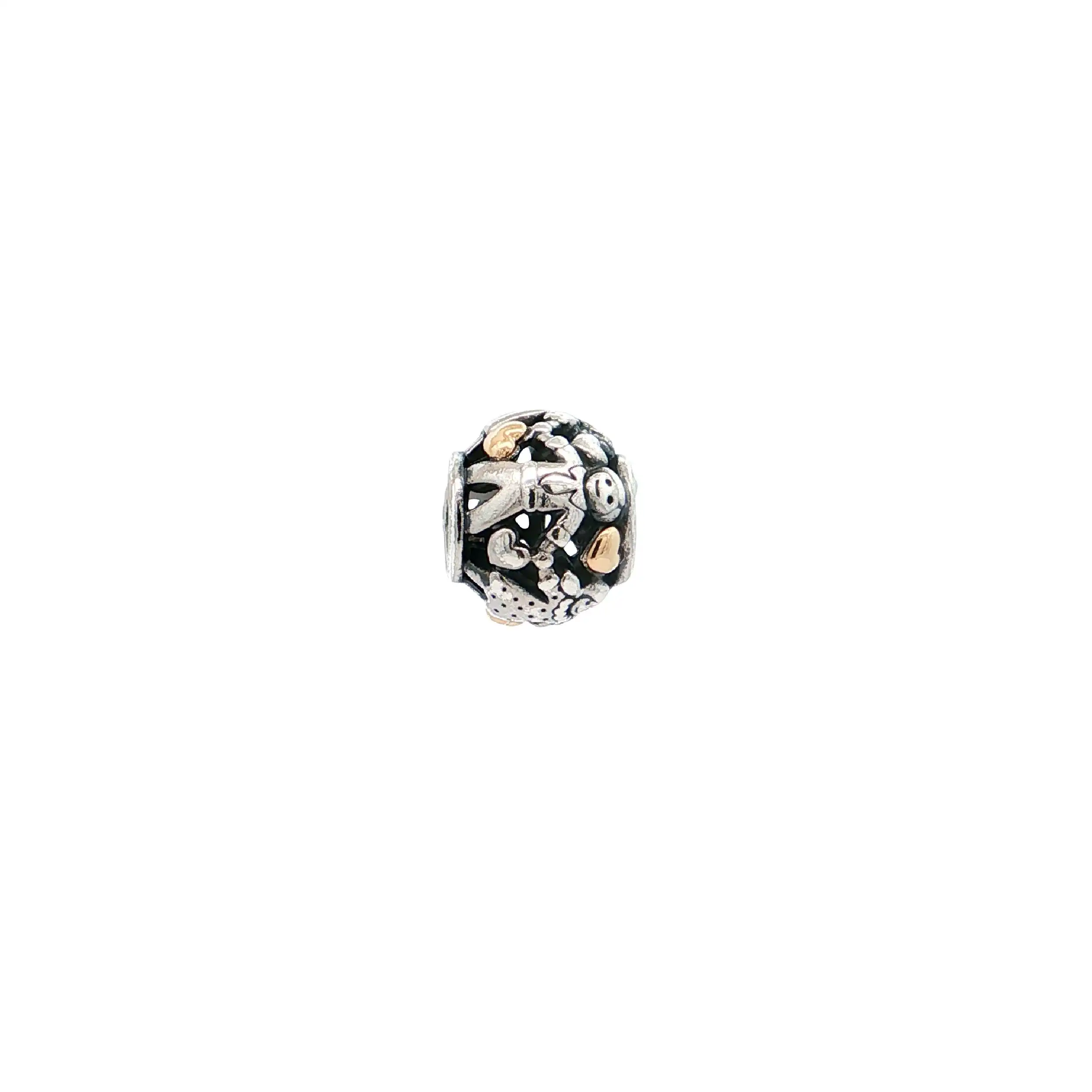 Charm Silber Pandora mit Gold Charm Silber Pandora mit Gold