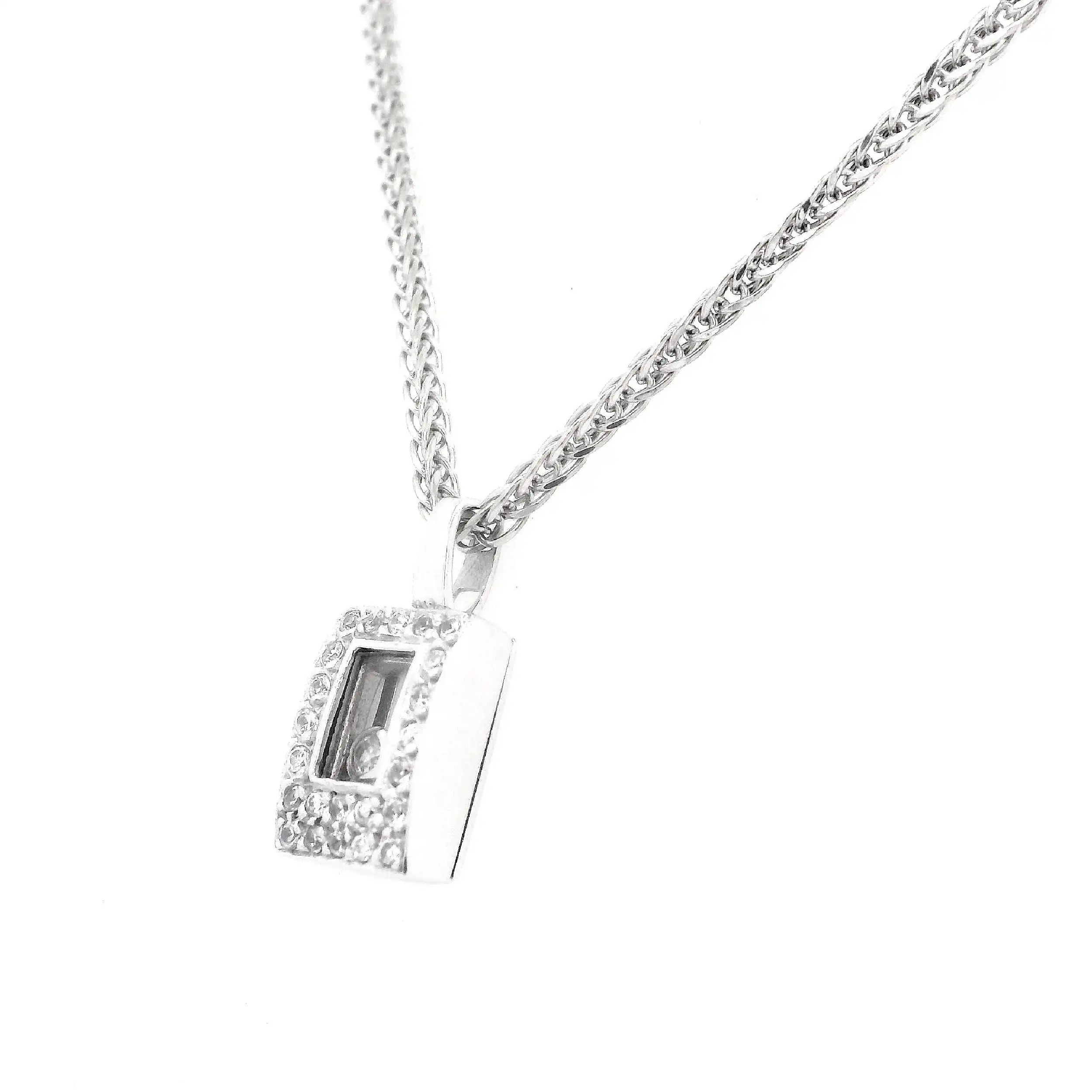 Kette Weißgold mit Anhänger mit Zirkonia Kette Weißgold mit Anhänger mit Zirkonia