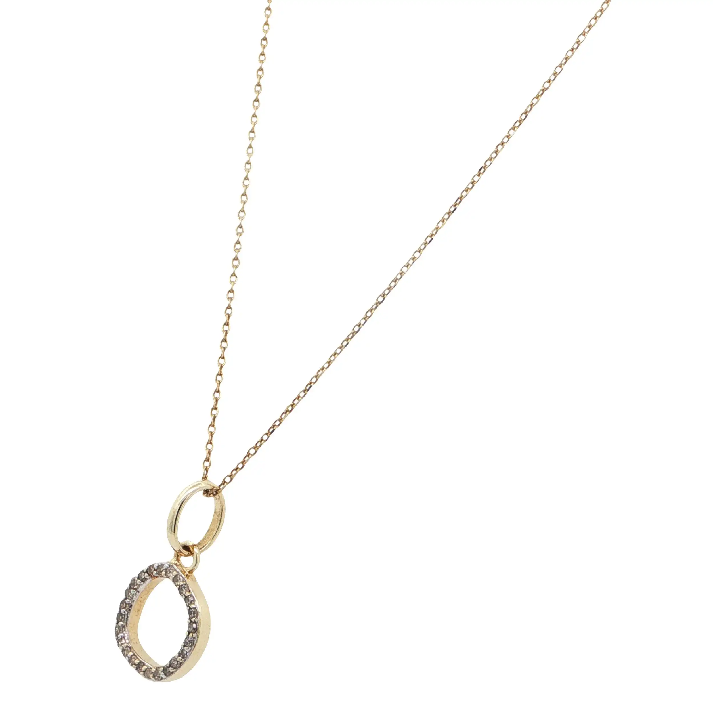 Ankerkette Gelbgold mit Anhänger & Diamanten