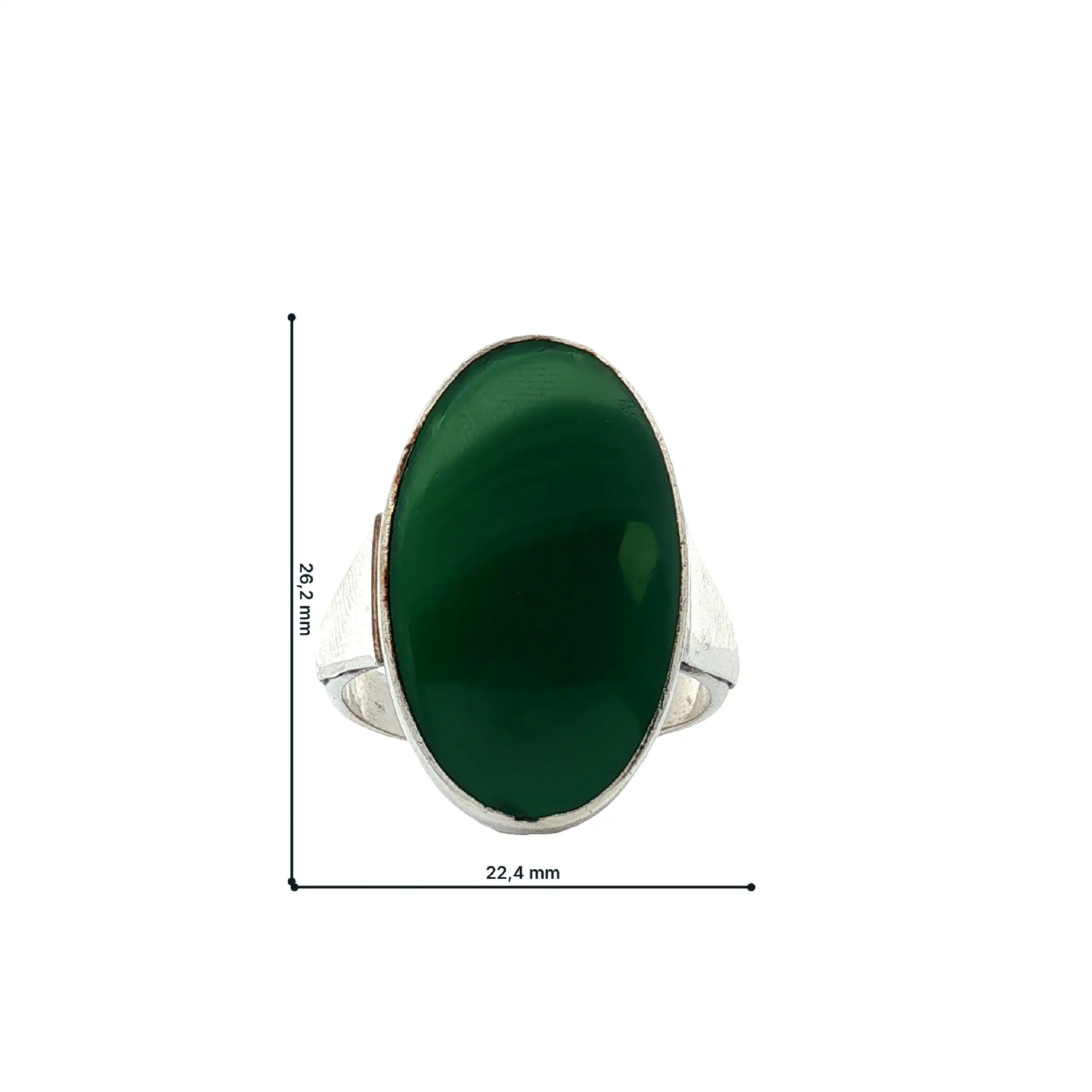 Ring Silber mit grünem Stein
