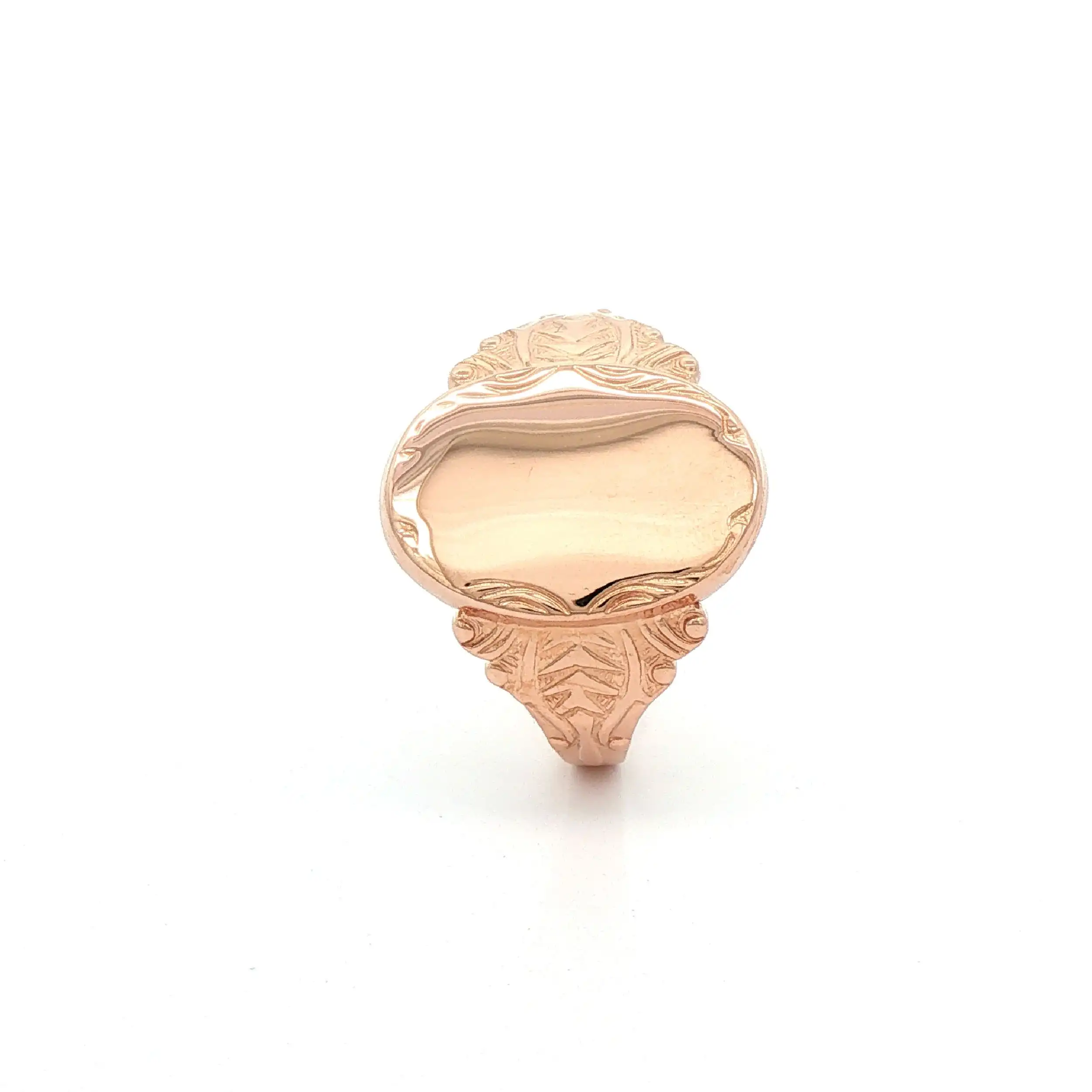 Herrenring Rotgold mit Gravurplatte Herrenring Rotgold mit Gravurplatte