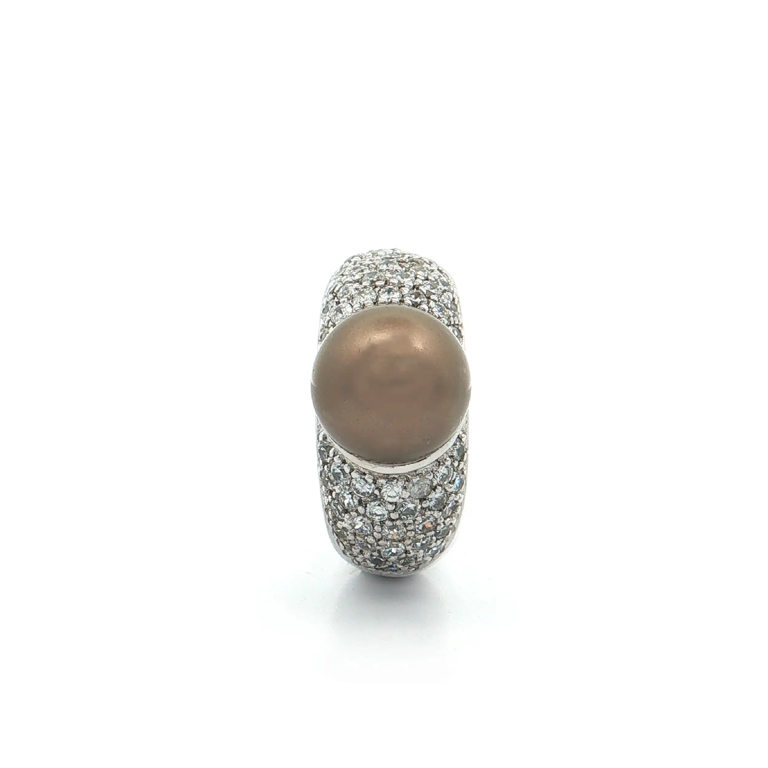 Ring Silber mit brauner Perle und Zirkonia Ring Silber mit brauner Perle und Zirkonia