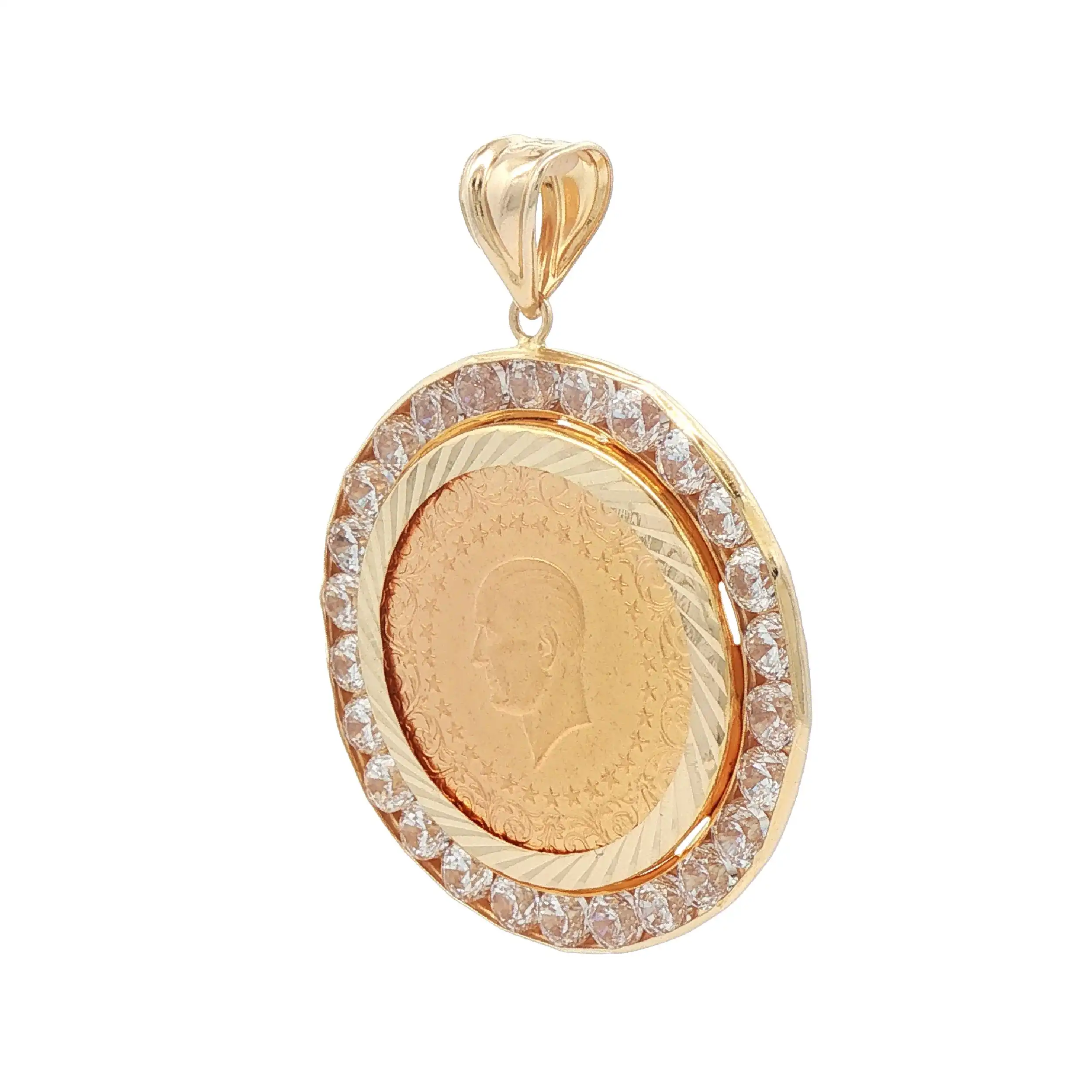 Anhänger Gelbgold mit Piaster und Zirkonia