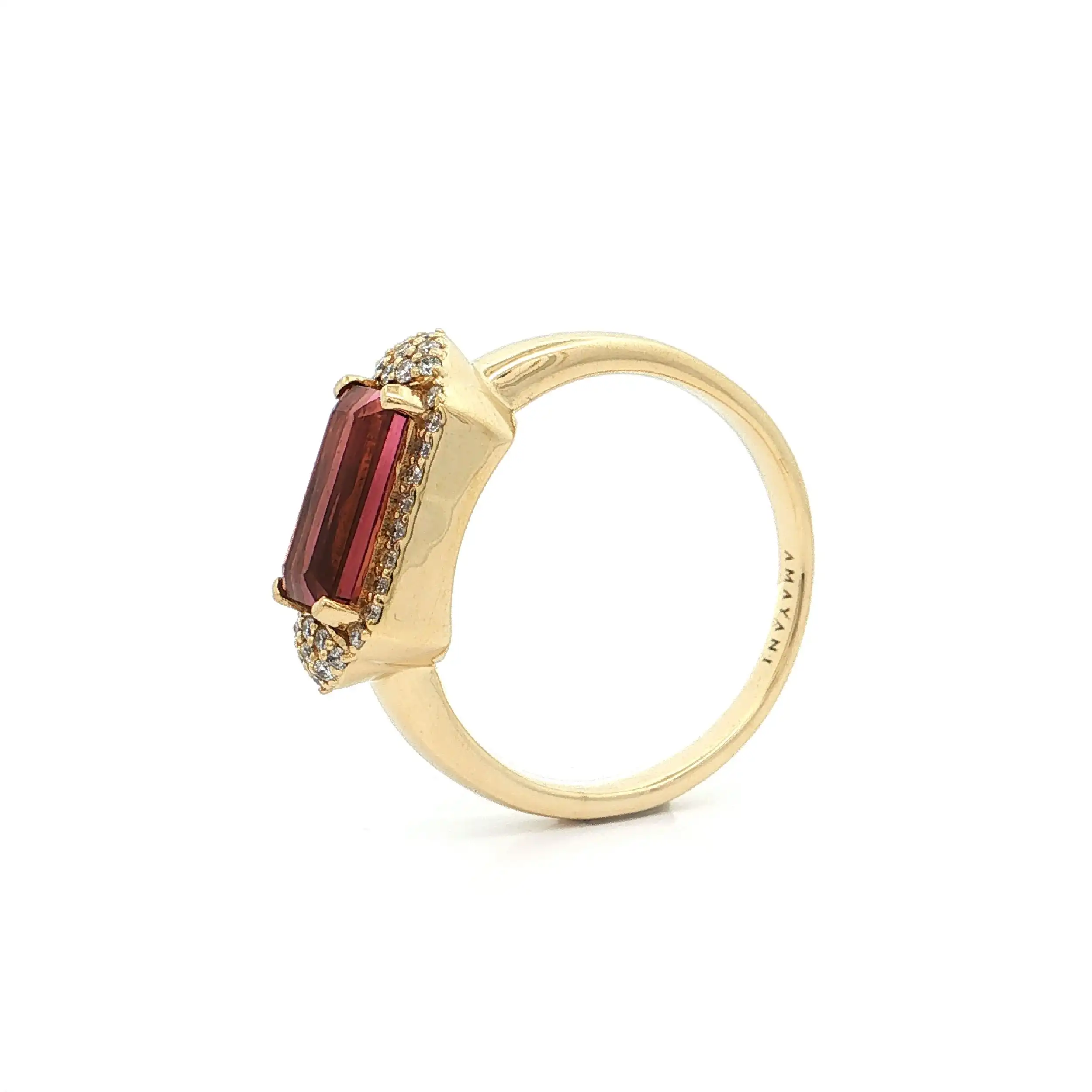 Ring Gelbgold mit Nigerianischerm Neon Turmalin und Diamanten, mit Amayani Expertise Ring Gelbgold mit Nigerianischerm Neon Turmalin und Diamanten, mit Amayani Expertise