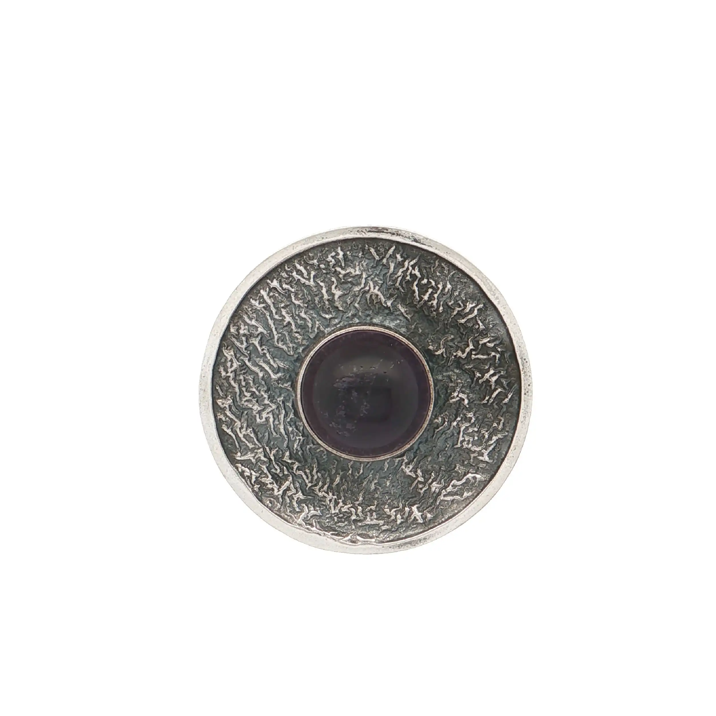 Brosche Silber mit Amethyst Cabochon