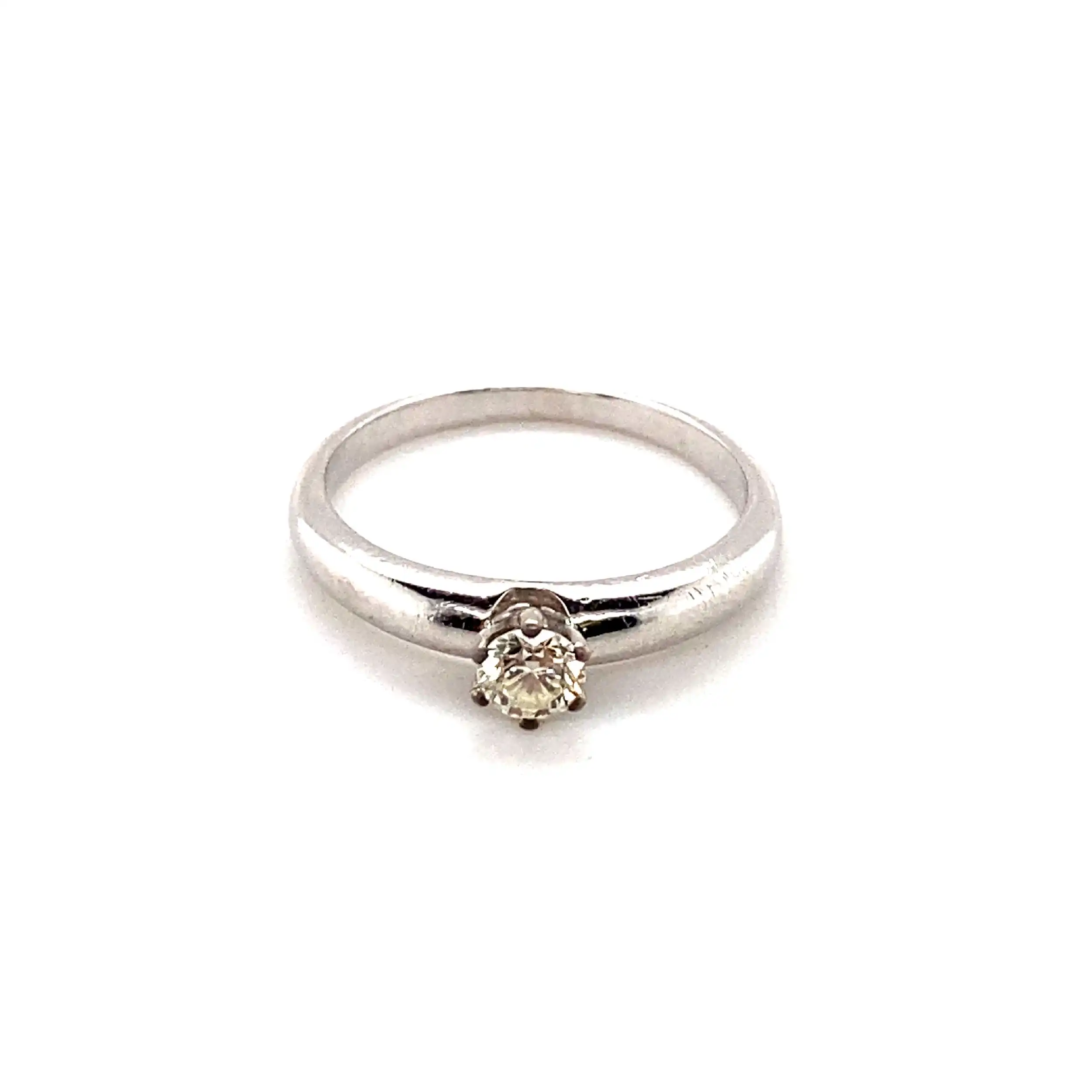 Ring Weißgold mit Brillant, graviert mit 0,25ct Ring Weißgold mit Brillant, graviert mit 0,25ct