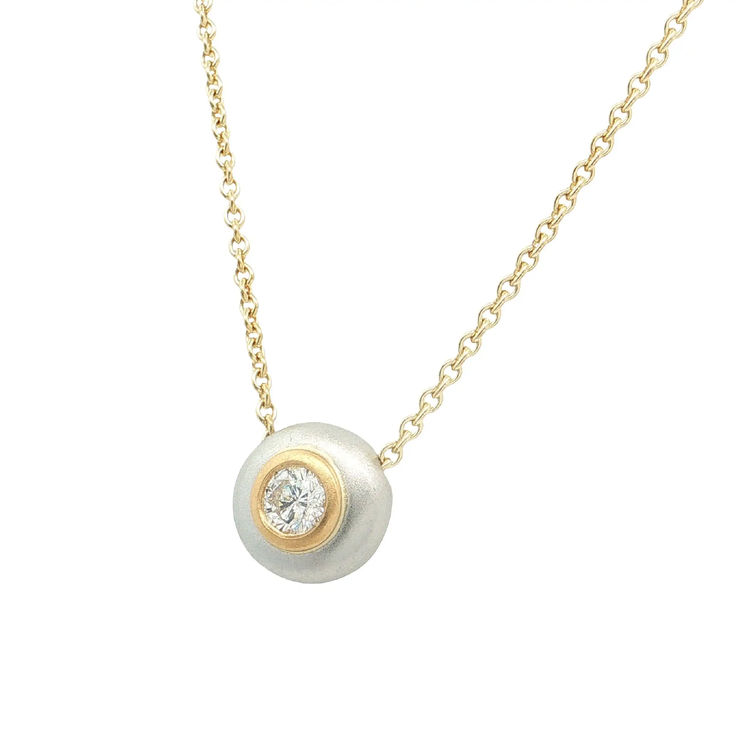 Collier Bicolor mit Brillant Collier Bicolor mit Brillant