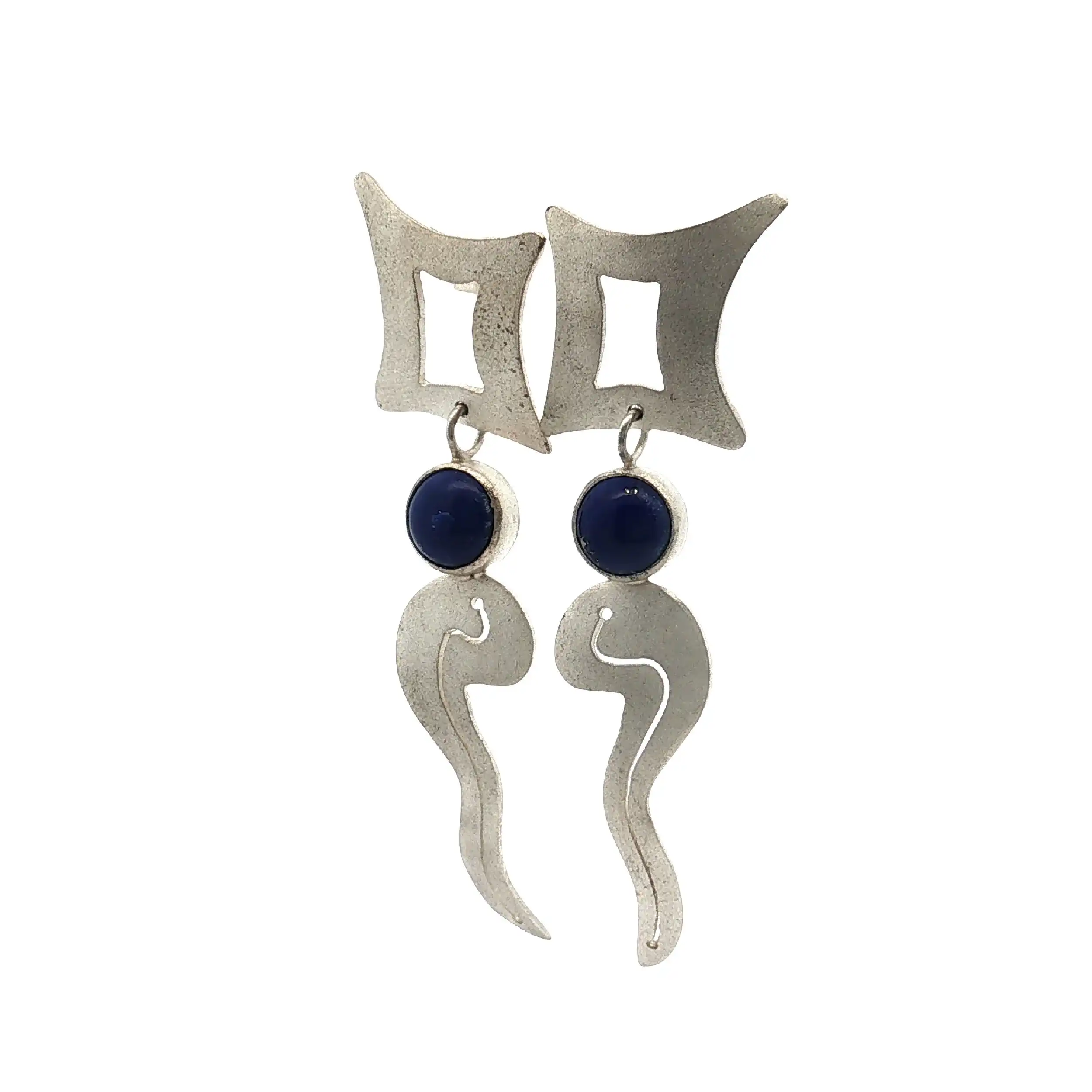Paar Ohrstecker Silber mit Lapislazuli