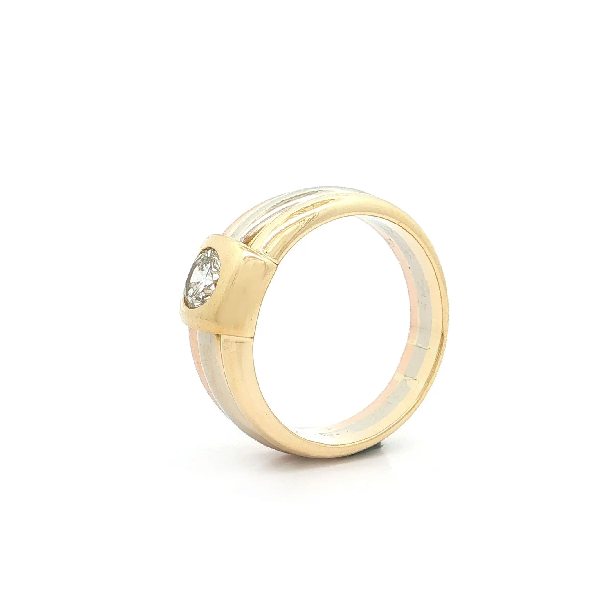 Ring Tricolor mit Brillant "Cartier Trinity Diamond Tank"