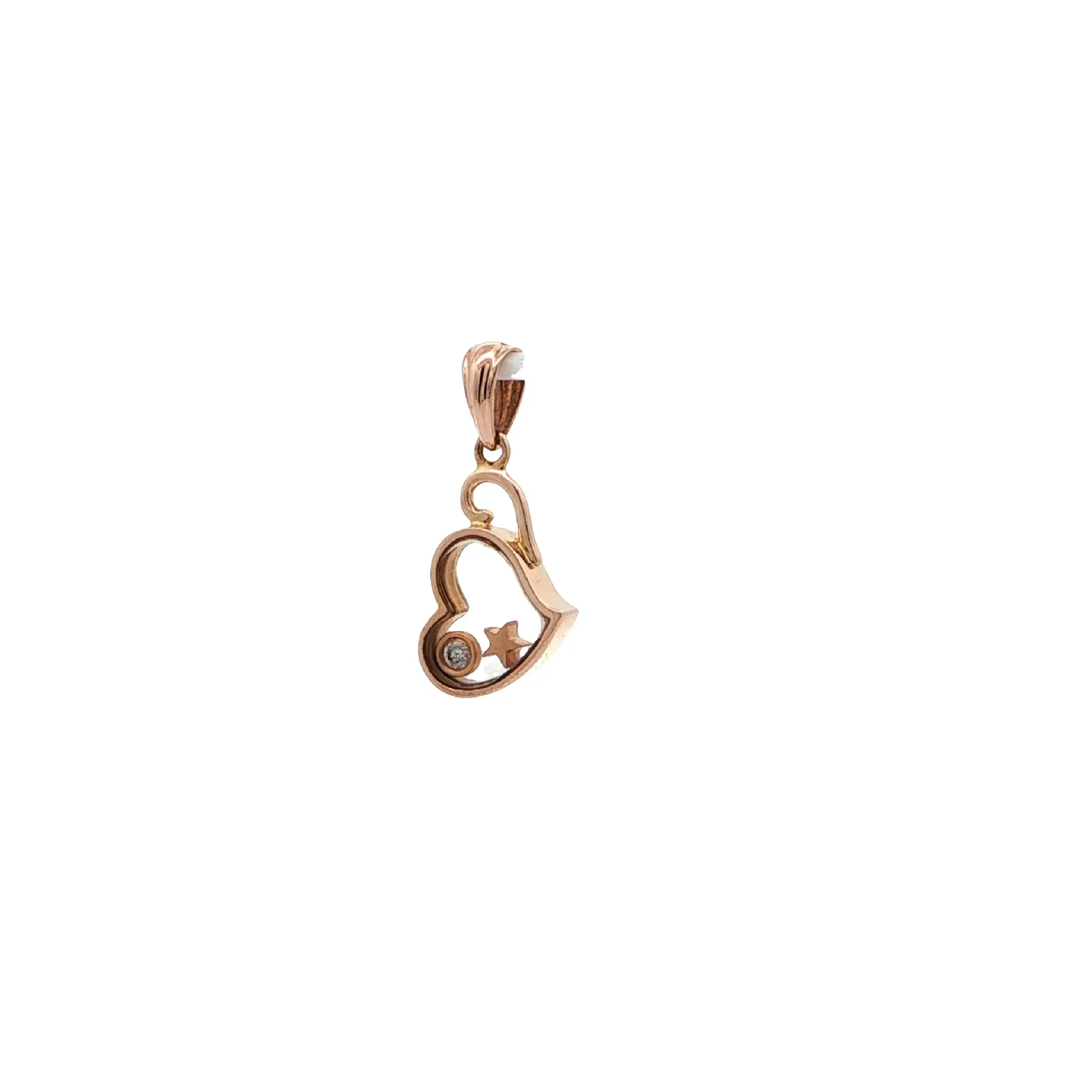 Anhänger Roségold Herz mit Brillant, graviert mit 0,02ct. Anhänger Roségold Herz mit Brillant, graviert mit 0,02ct.