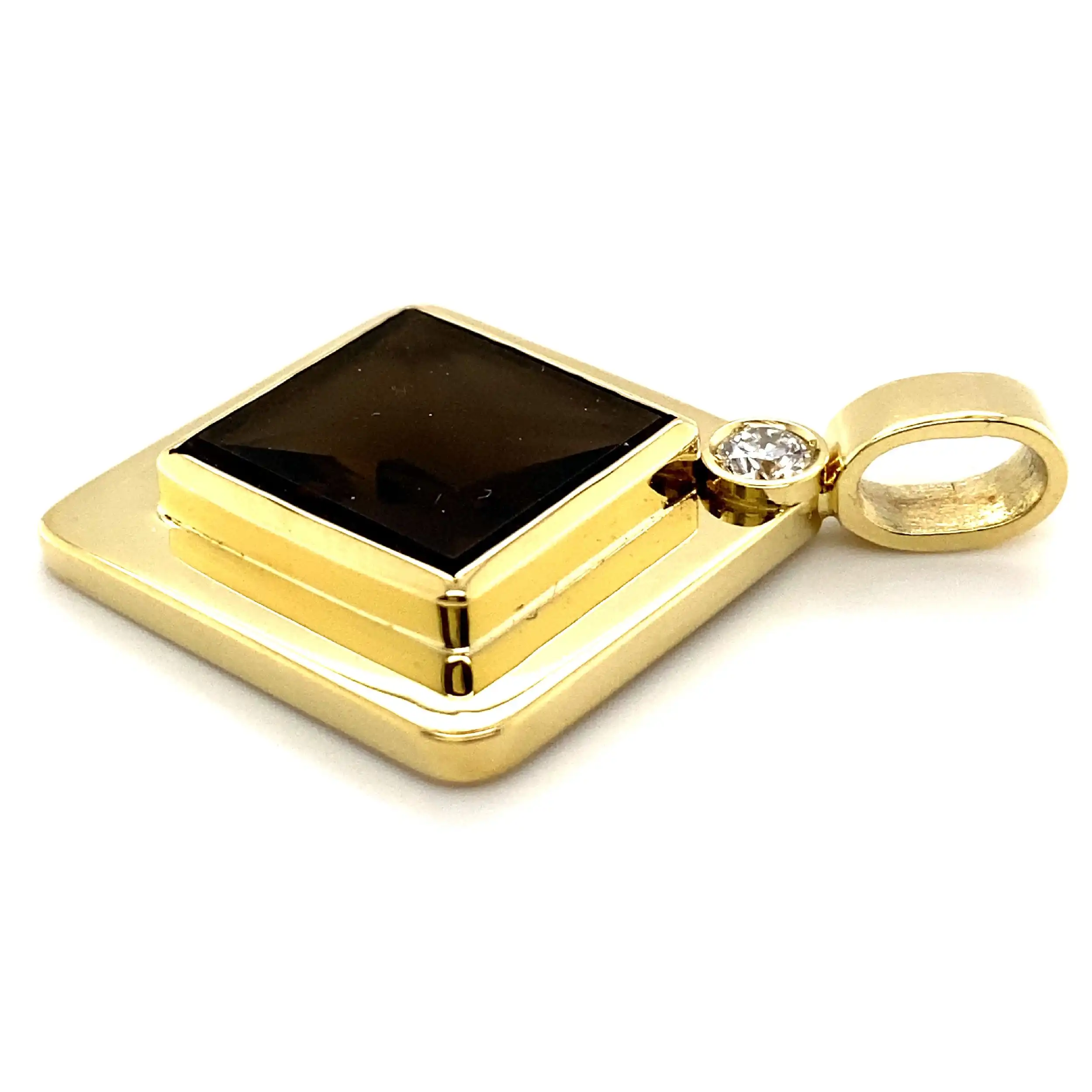 Anhänger Gelbgold mit Rauchquarz & Brillant Anhänger Gelbgold mit Rauchquarz & Brillant