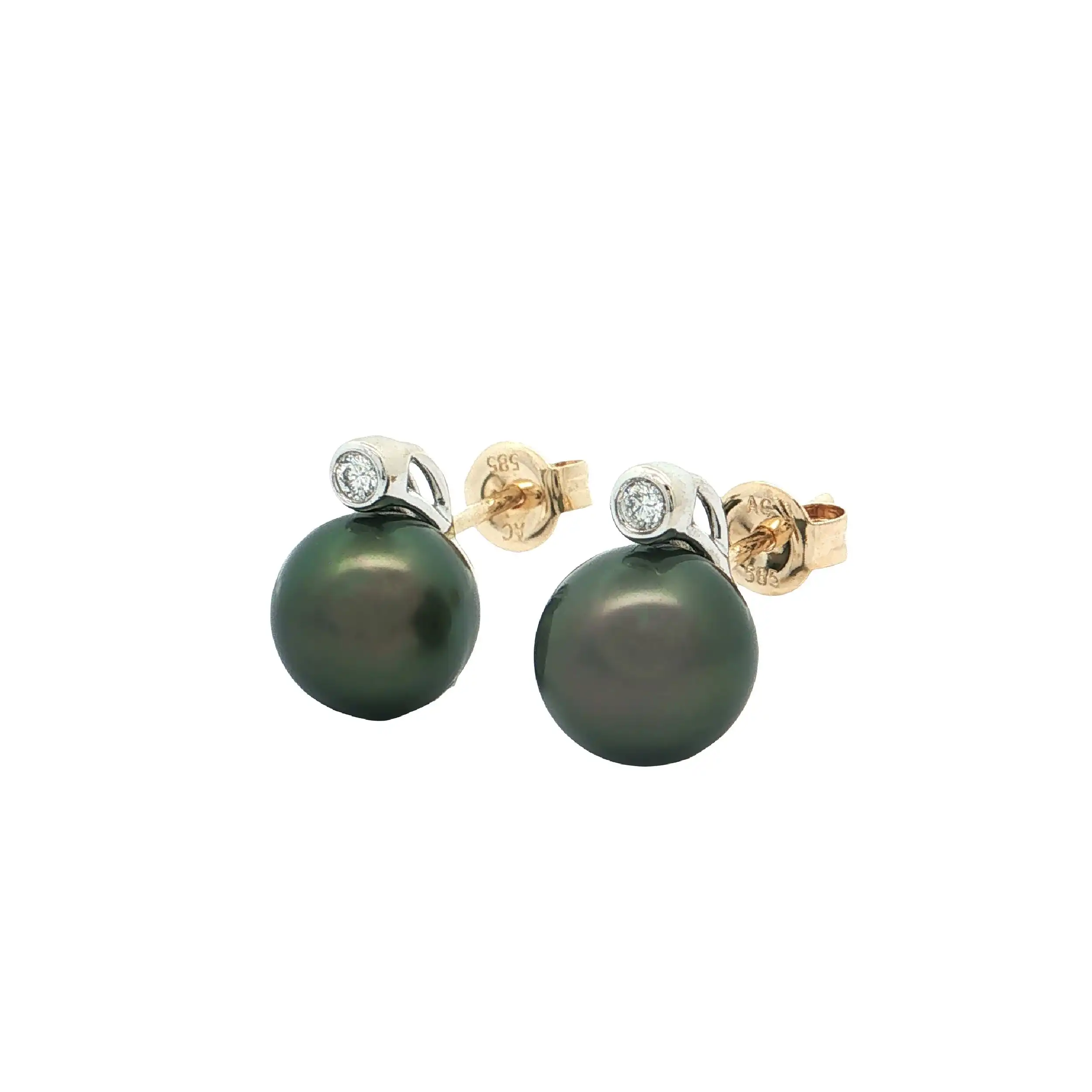 Ohrstecker Bicolor mit Tahitiperlen und Brillanten