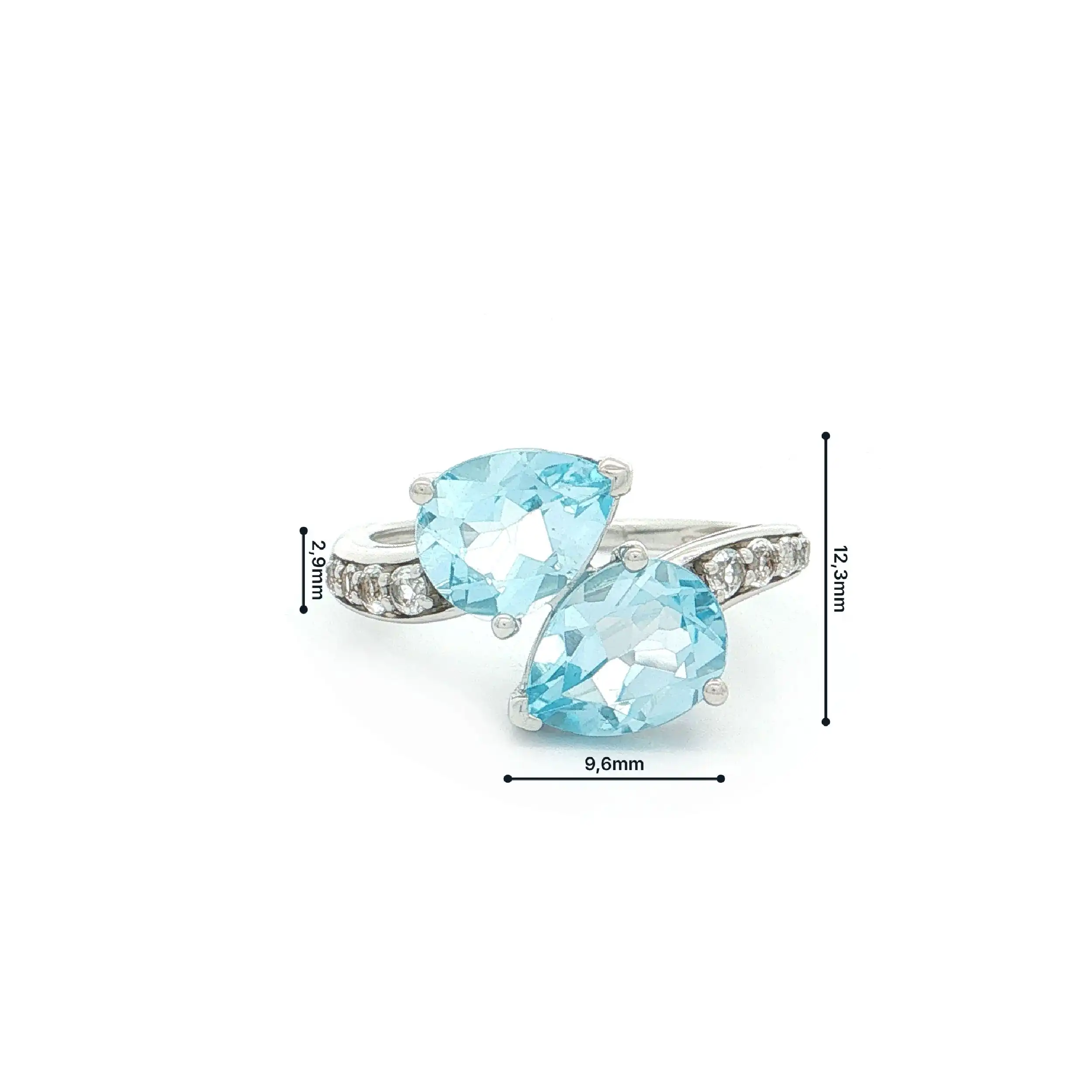 Ring Silber mit Blautopas und Zirkonia Ring Silber mit Blautopas und Zirkonia