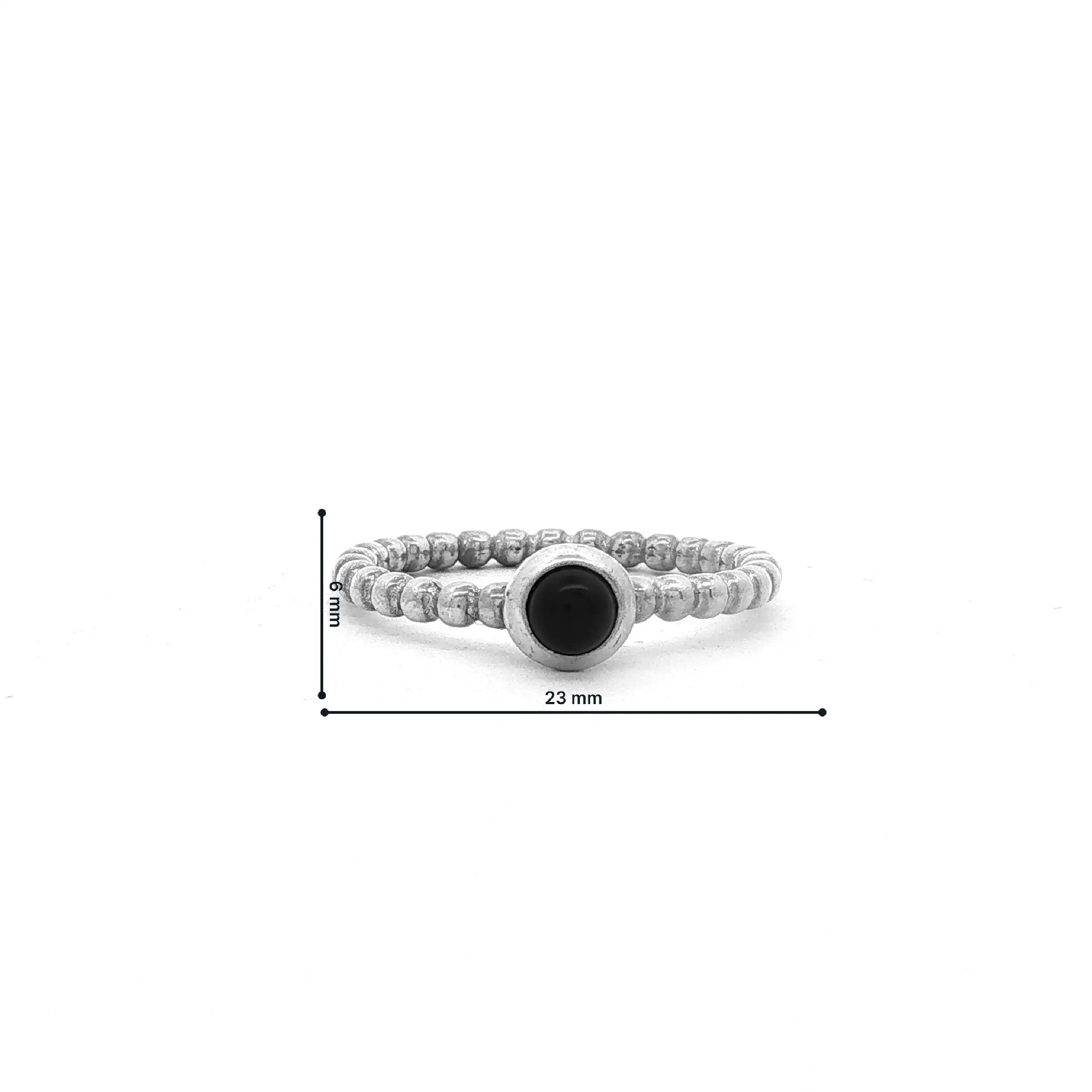 Ring Silber Pandora Kügelchenring mit Onyx Ring Silber Pandora Kügelchenring mit Onyx