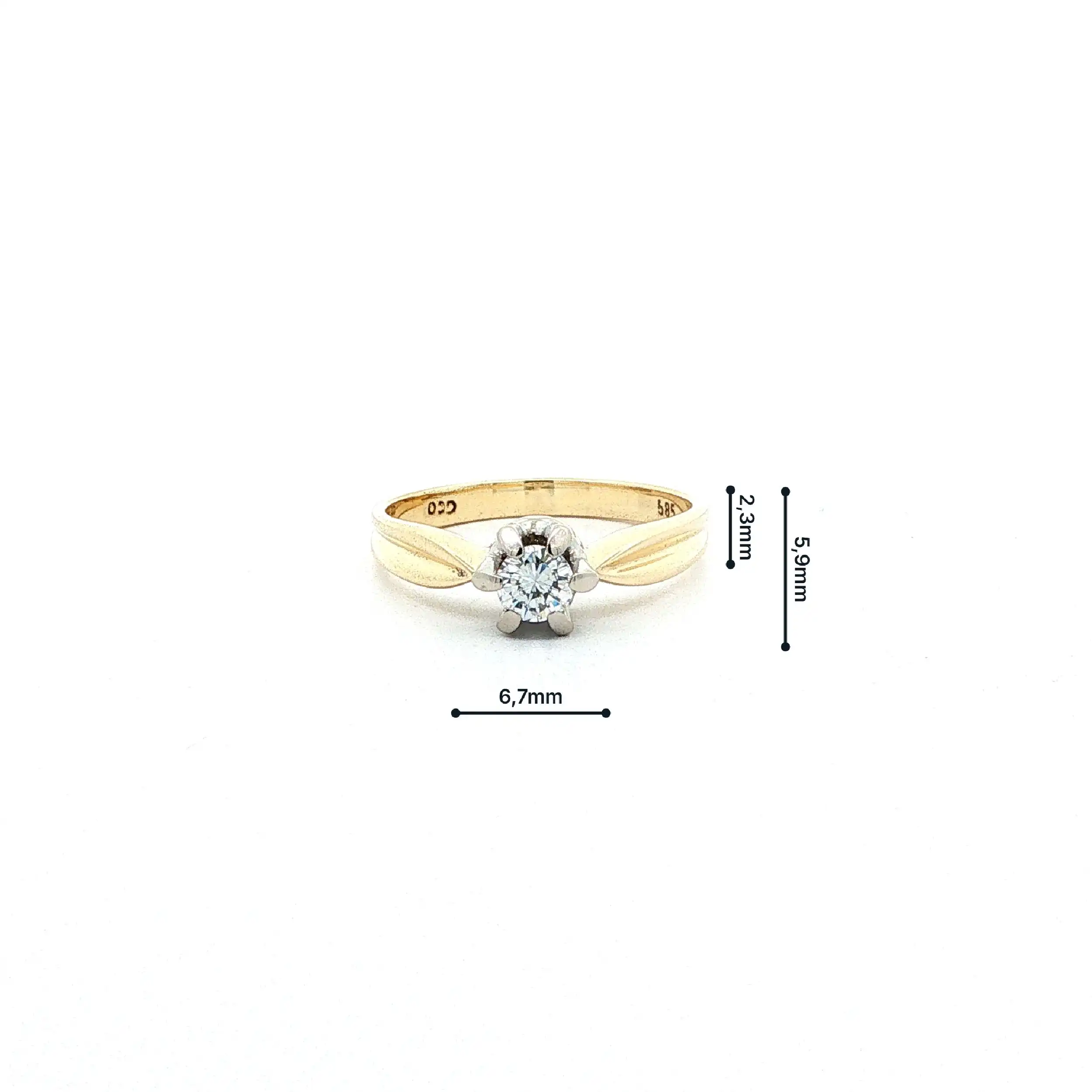 Ring Bicolor mit Brillant Ring Bicolor mit Brillant
