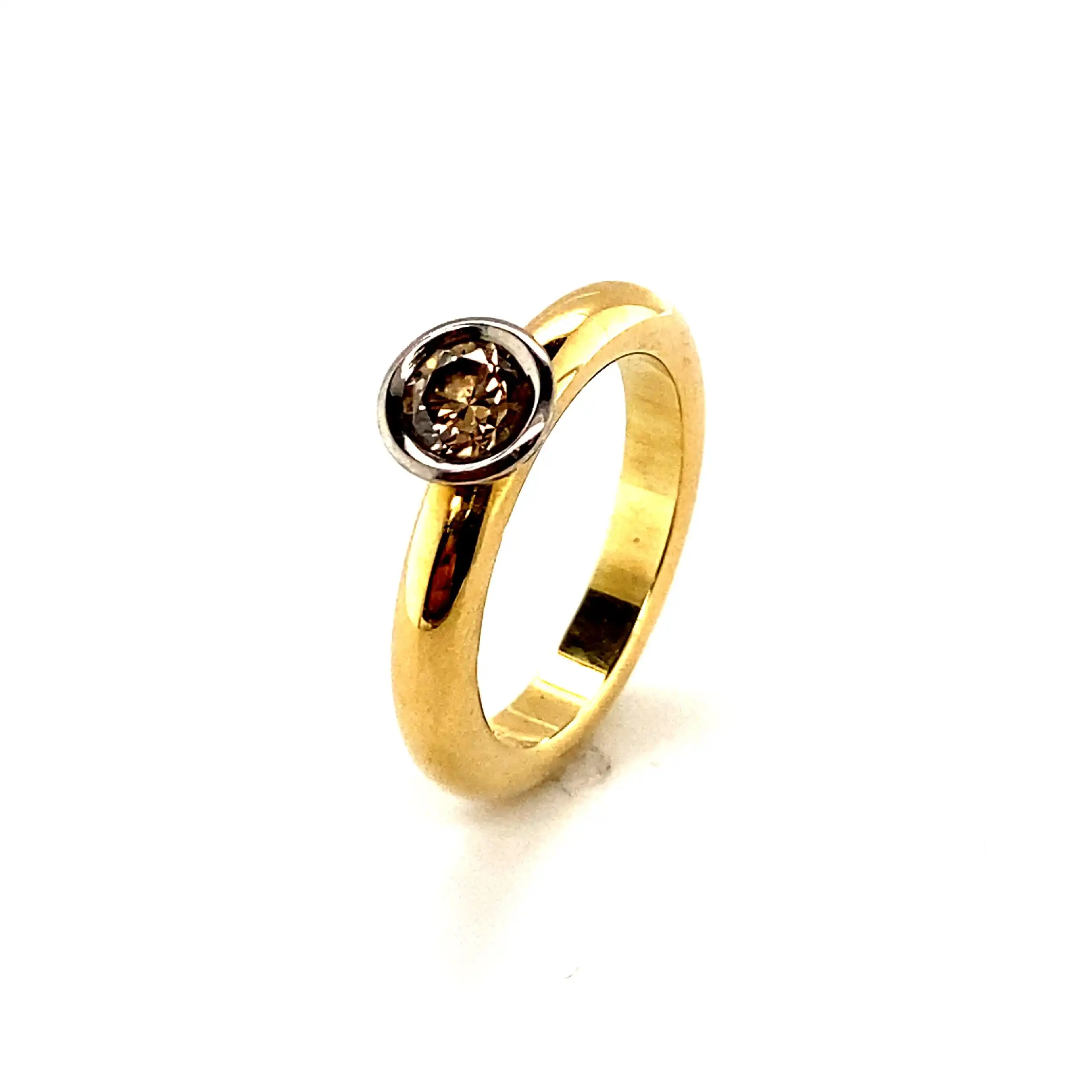 Solitärring Bicolor mit Brillant