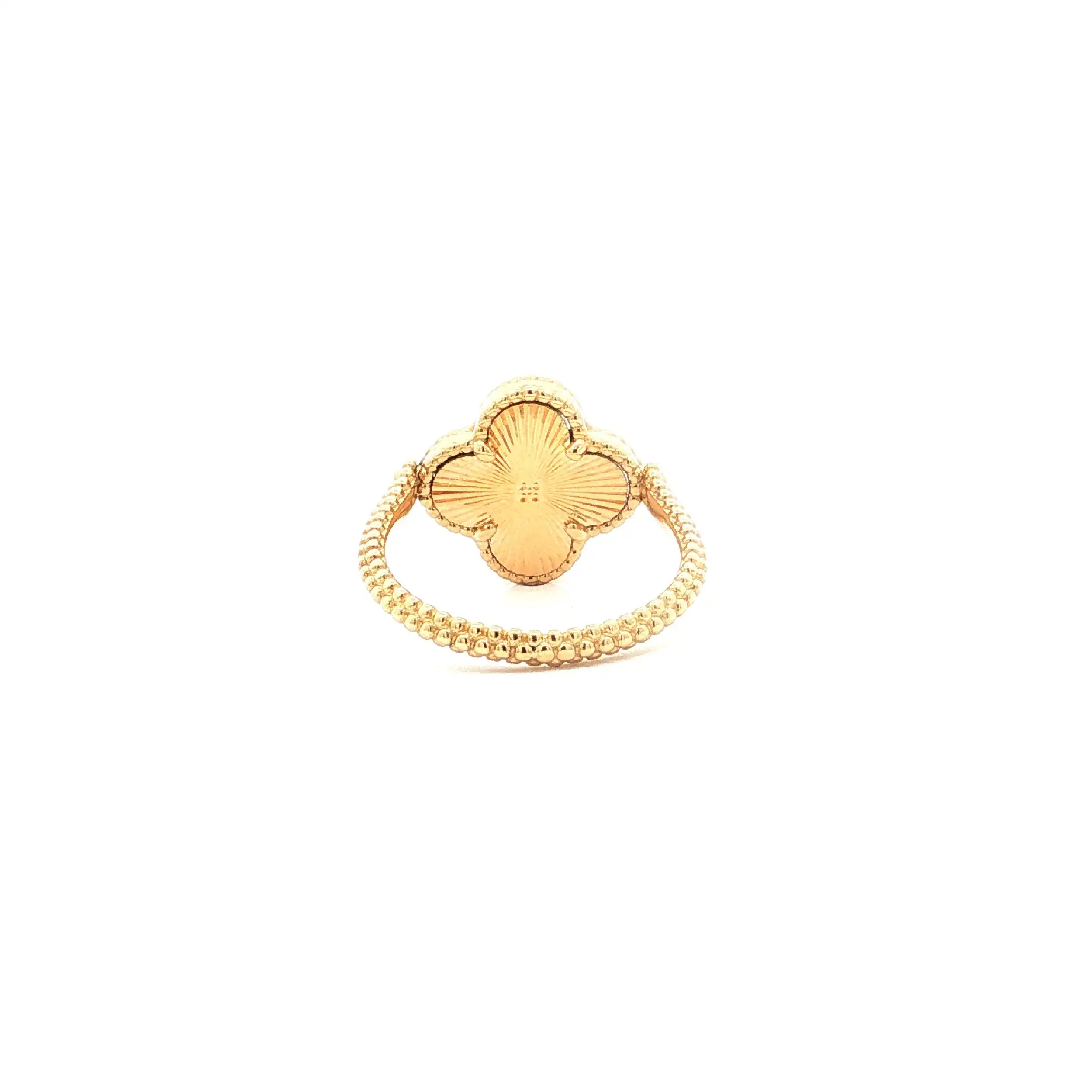 Ring Gelbgold Blume Wendemodell mit Onyx