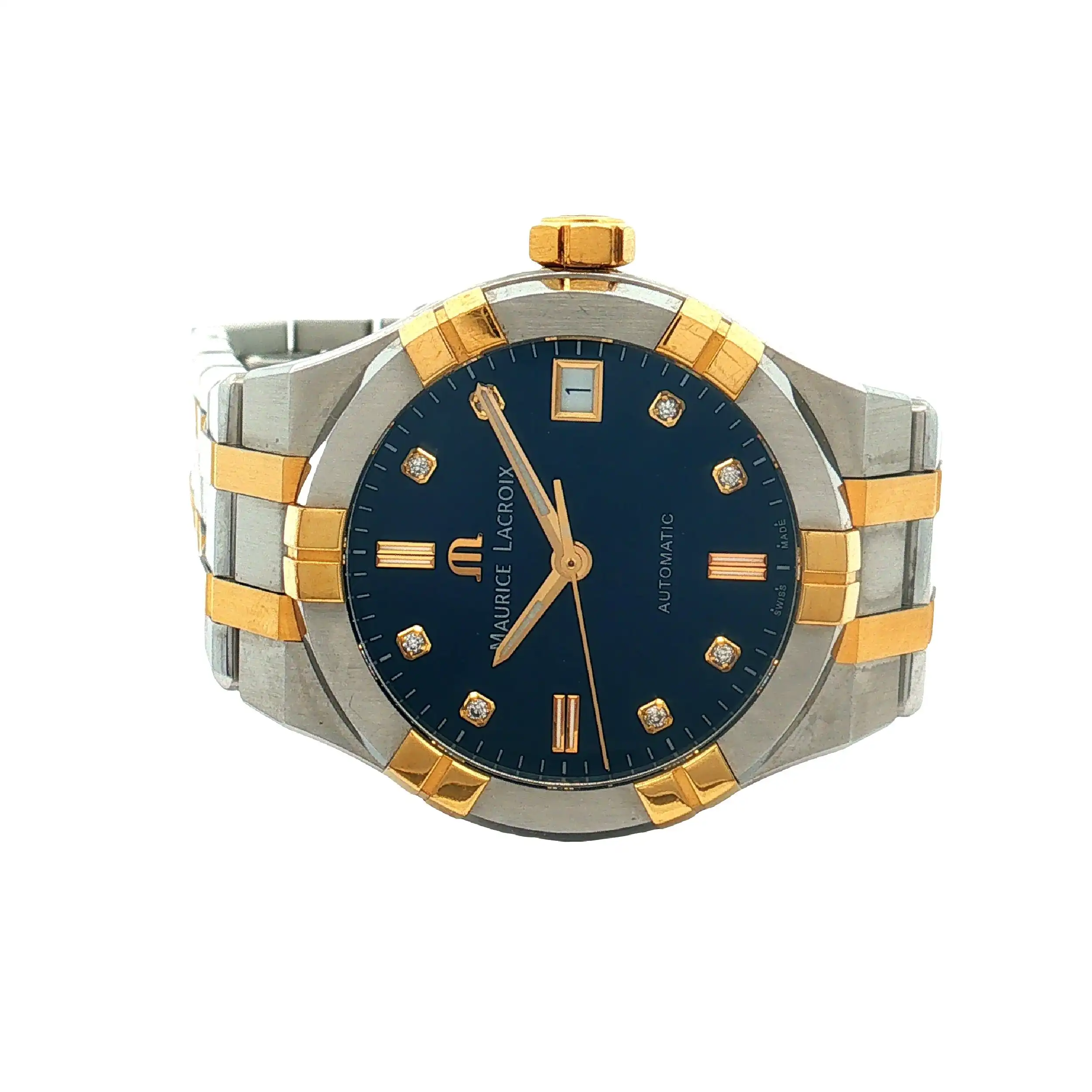 Damenuhr Maurice Lacroix Aikon Automatik Stahl Gold mit Ersatzgliedern Damenuhr Maurice Lacroix Aikon Automatik Stahl Gold mit Ersatzgliedern