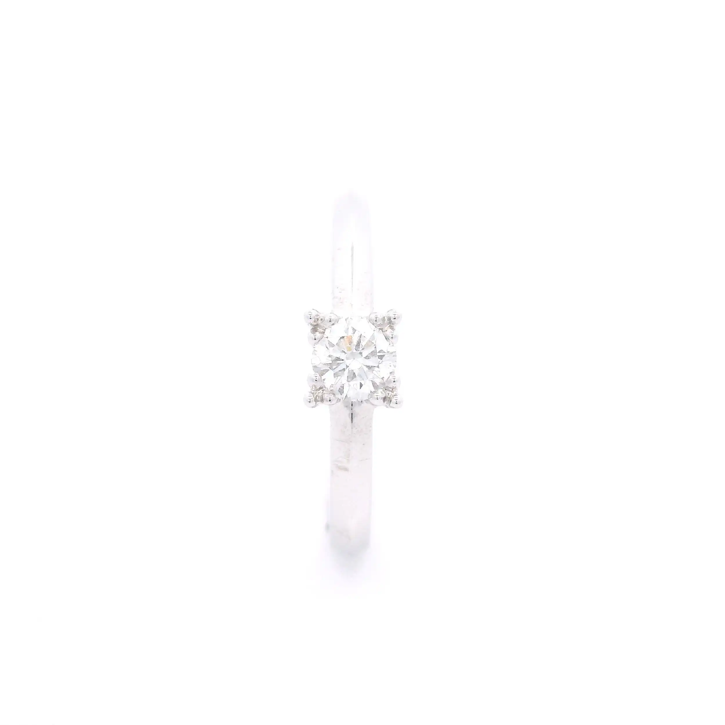 Ring Weißgold mit Brillant-Solitär, graviert mit "0.25 W/Si" Ring Weißgold mit Brillant-Solitär, graviert mit "0.25 W/Si"
