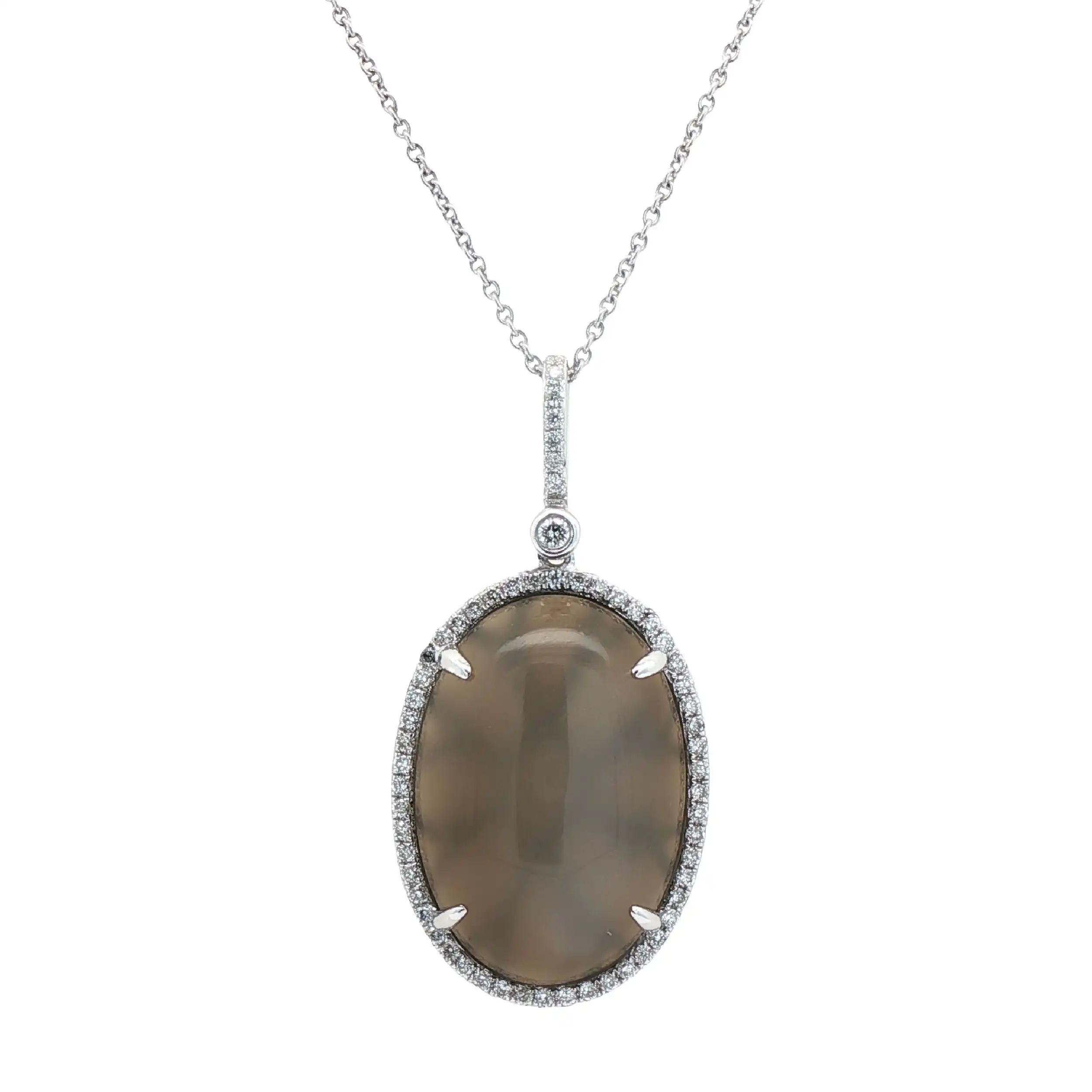 Ankercollier Weißgold mit Mondstein und Brillanten Ankercollier Weißgold mit Mondstein und Brillanten