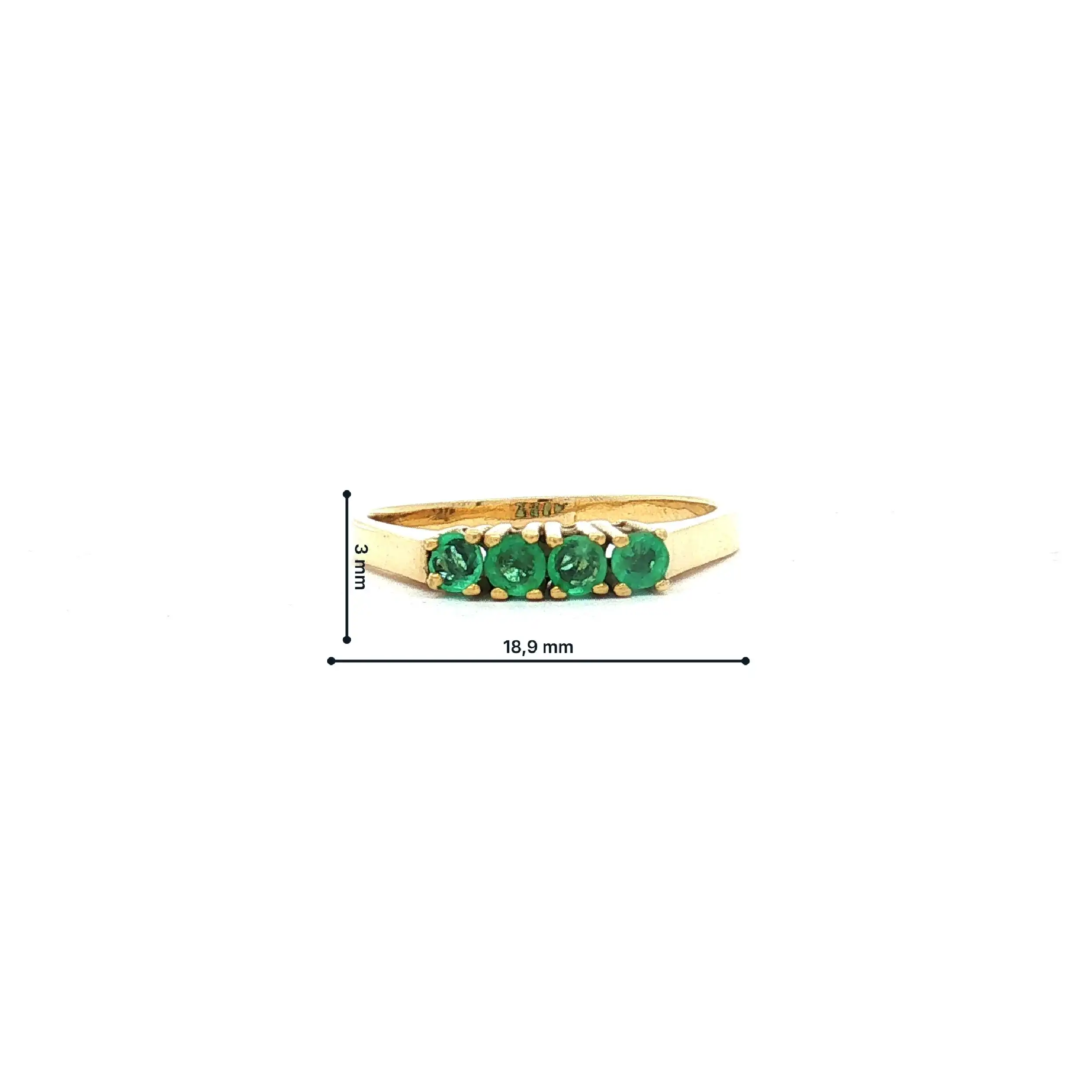 Ring Gelbgold mit grünen Steinen