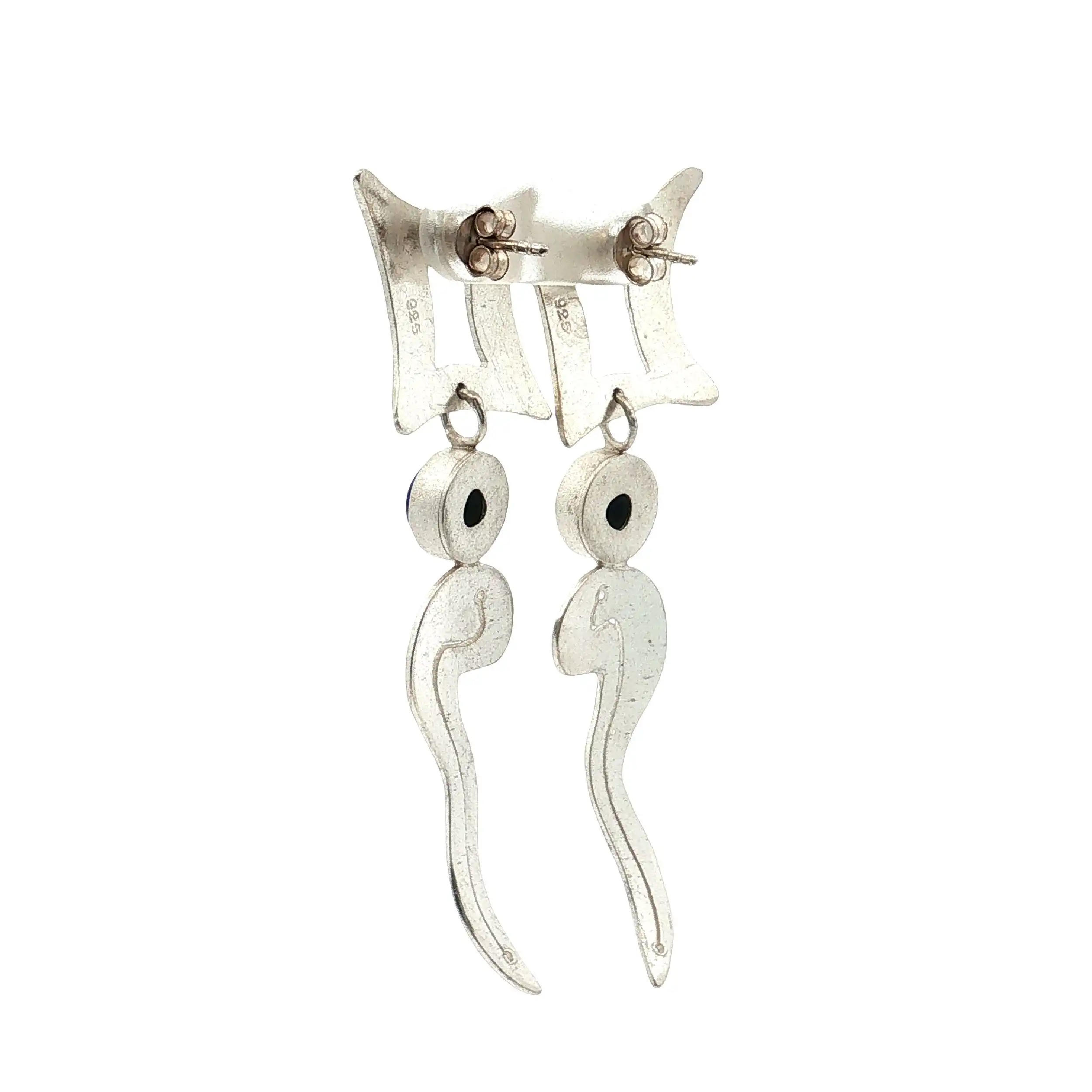Paar Ohrstecker Silber mit Lapislazuli