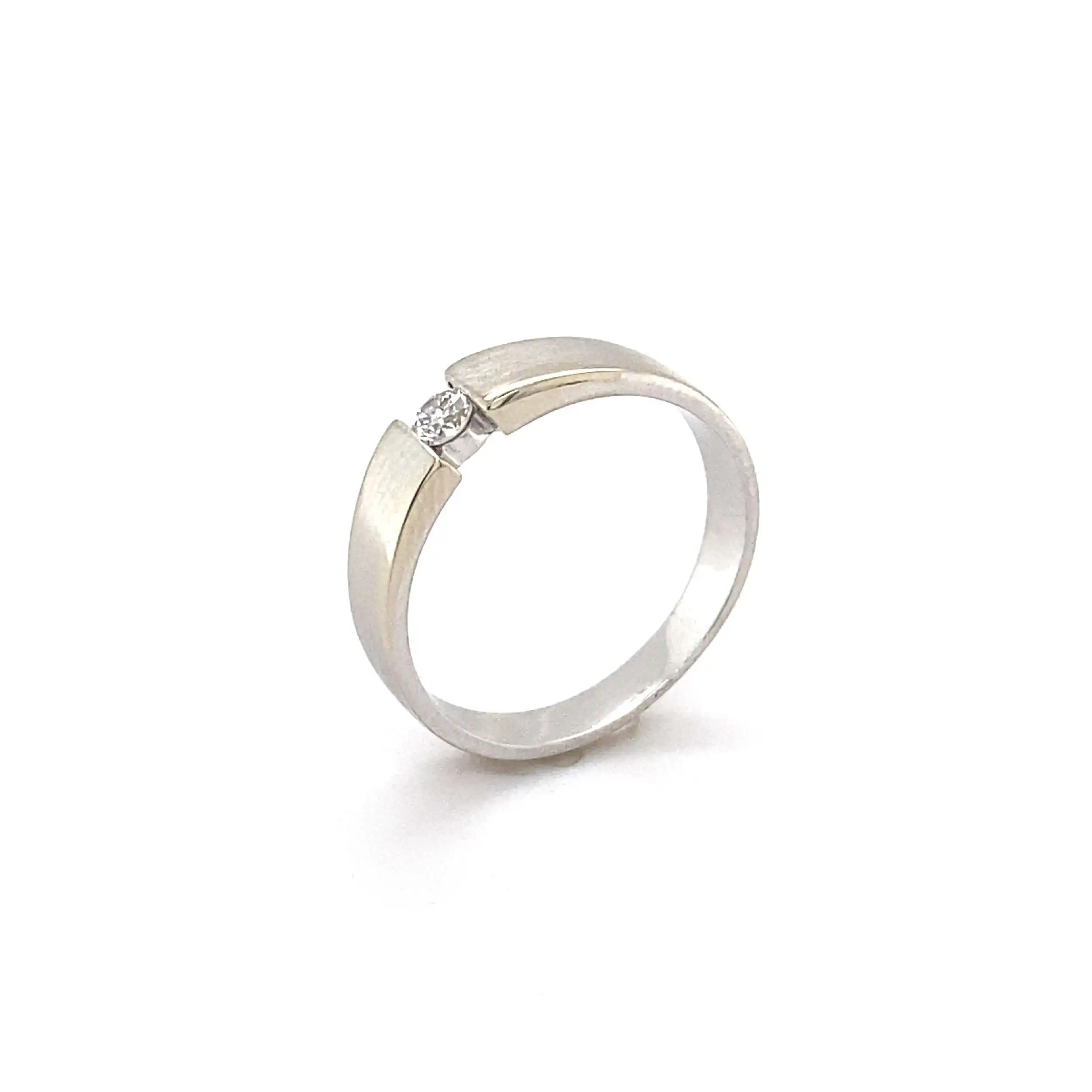 Ring Weißgold mit Brillant Ring Weißgold mit Brillant