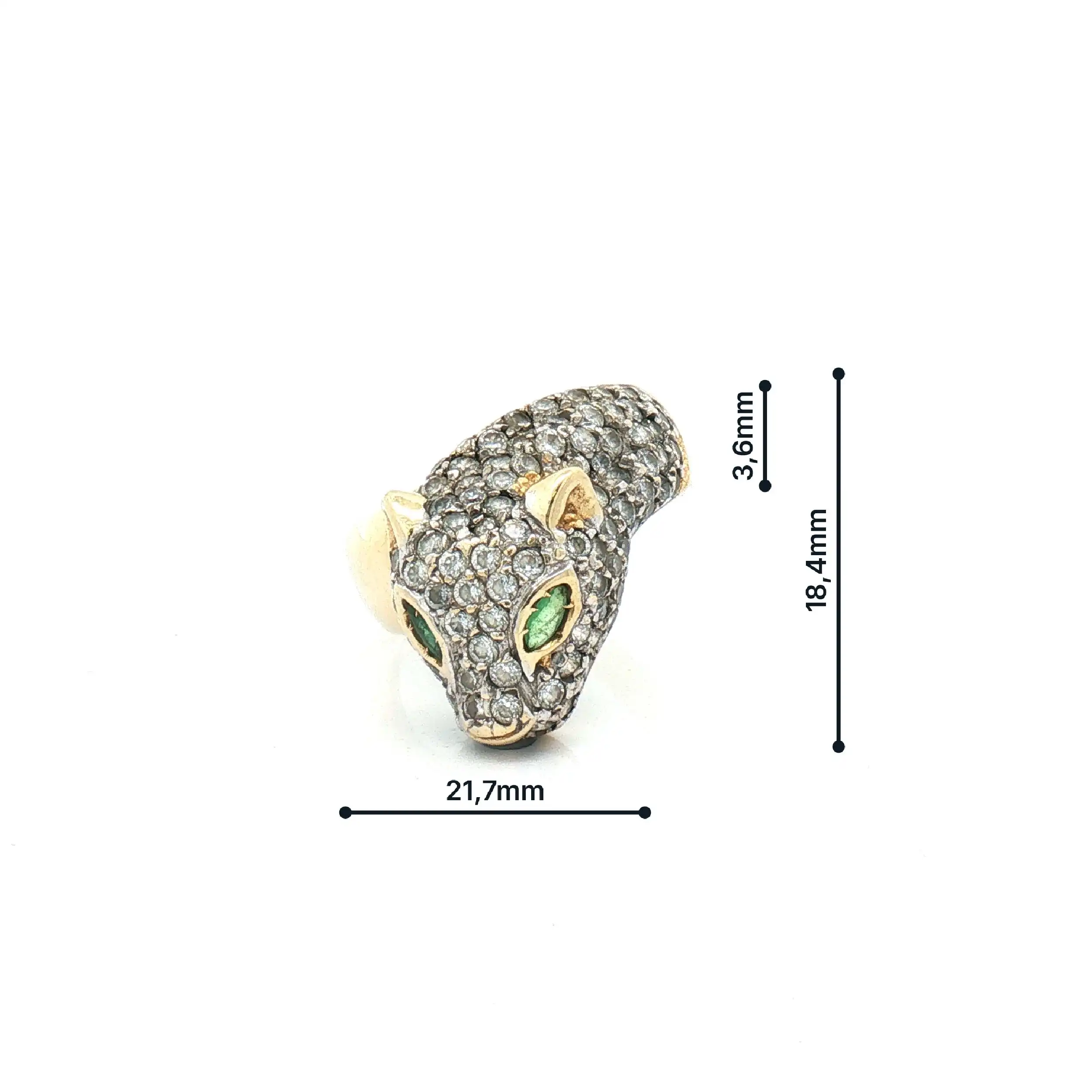 Ring Gelbgold Tiger mit Zirkonia Ring Gelbgold Tiger mit Zirkonia