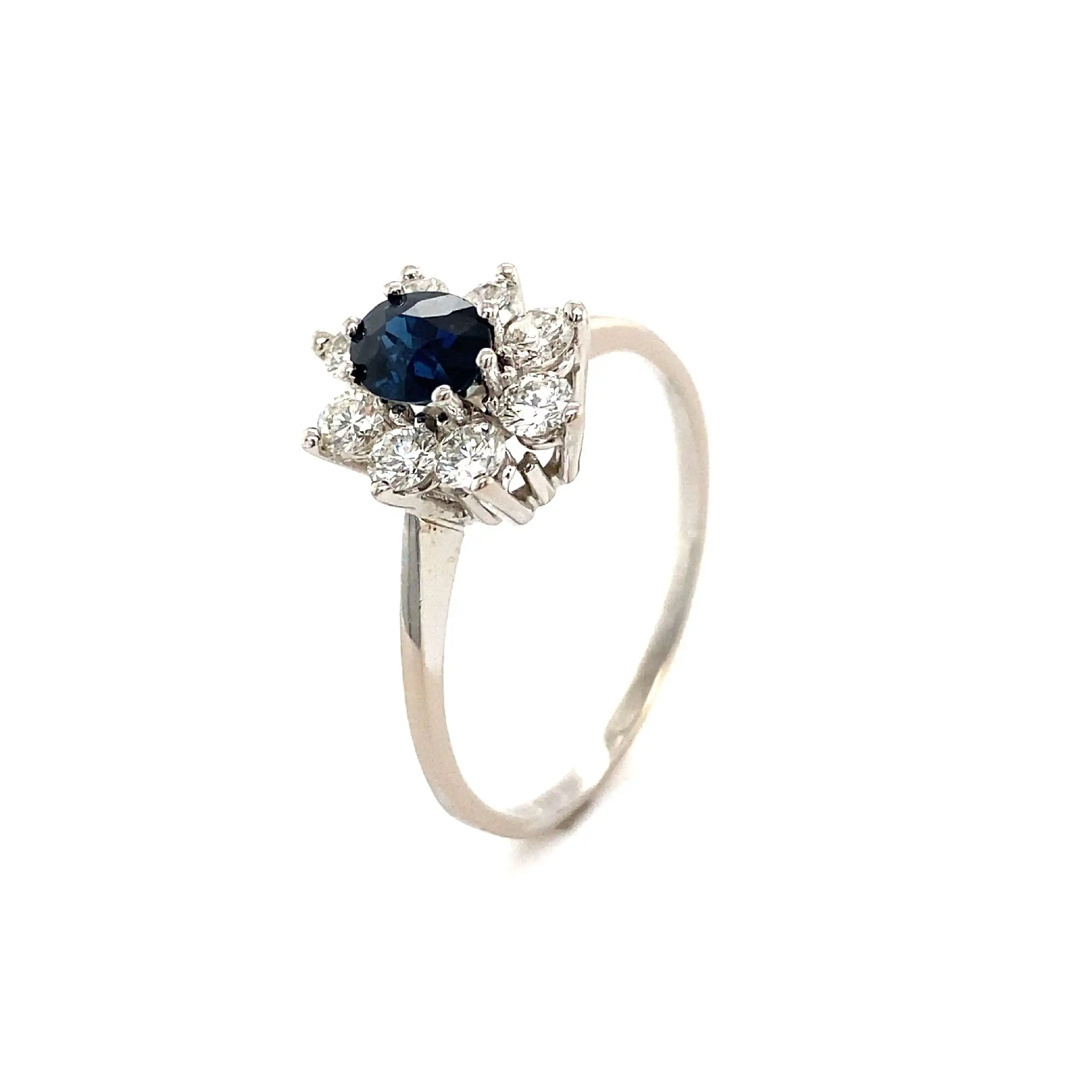 Ring Weißgold mit Saphir & Brillanten Ring Weißgold mit Saphir & Brillanten