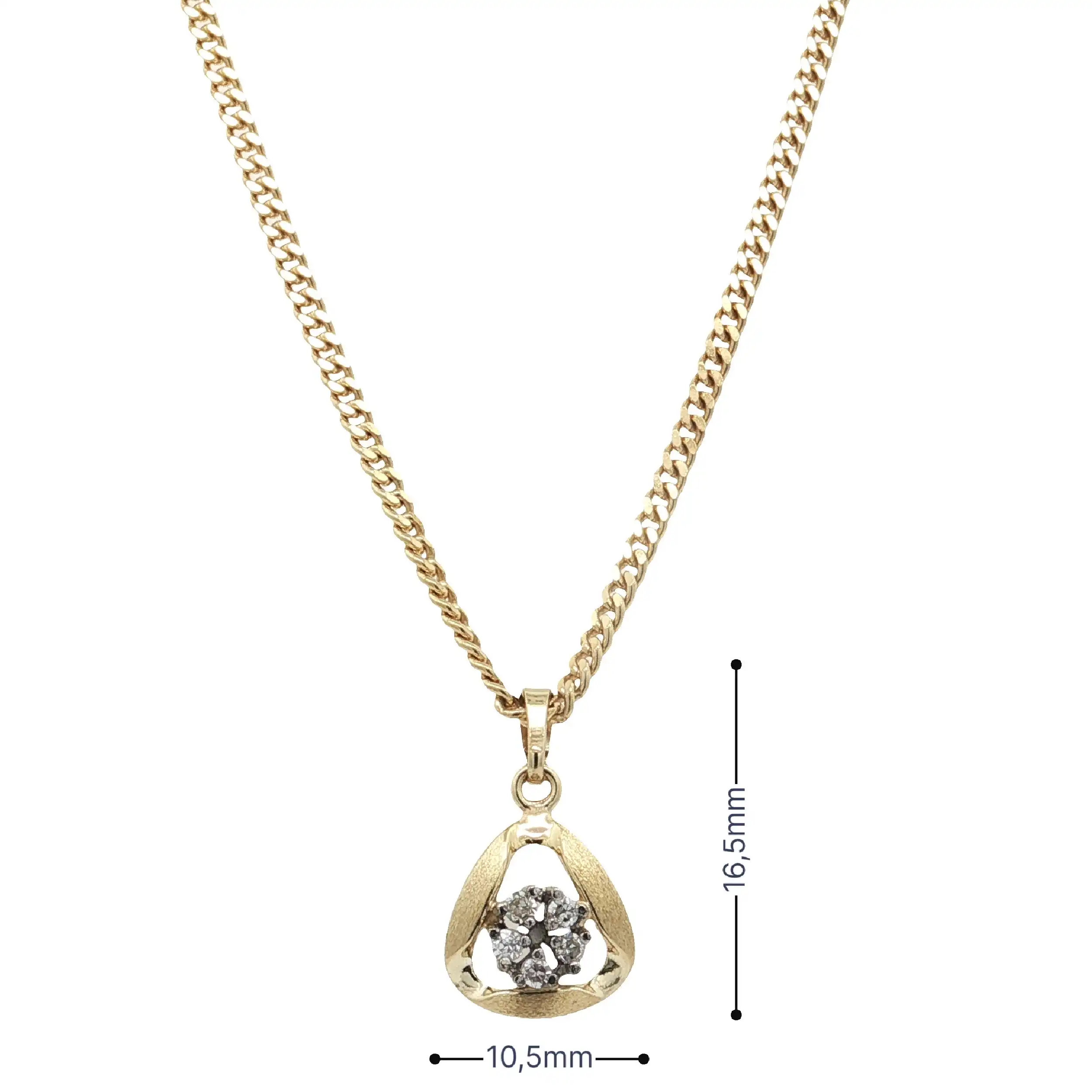 Panzerkette Gelbgold mit Anhänger & Diamanten