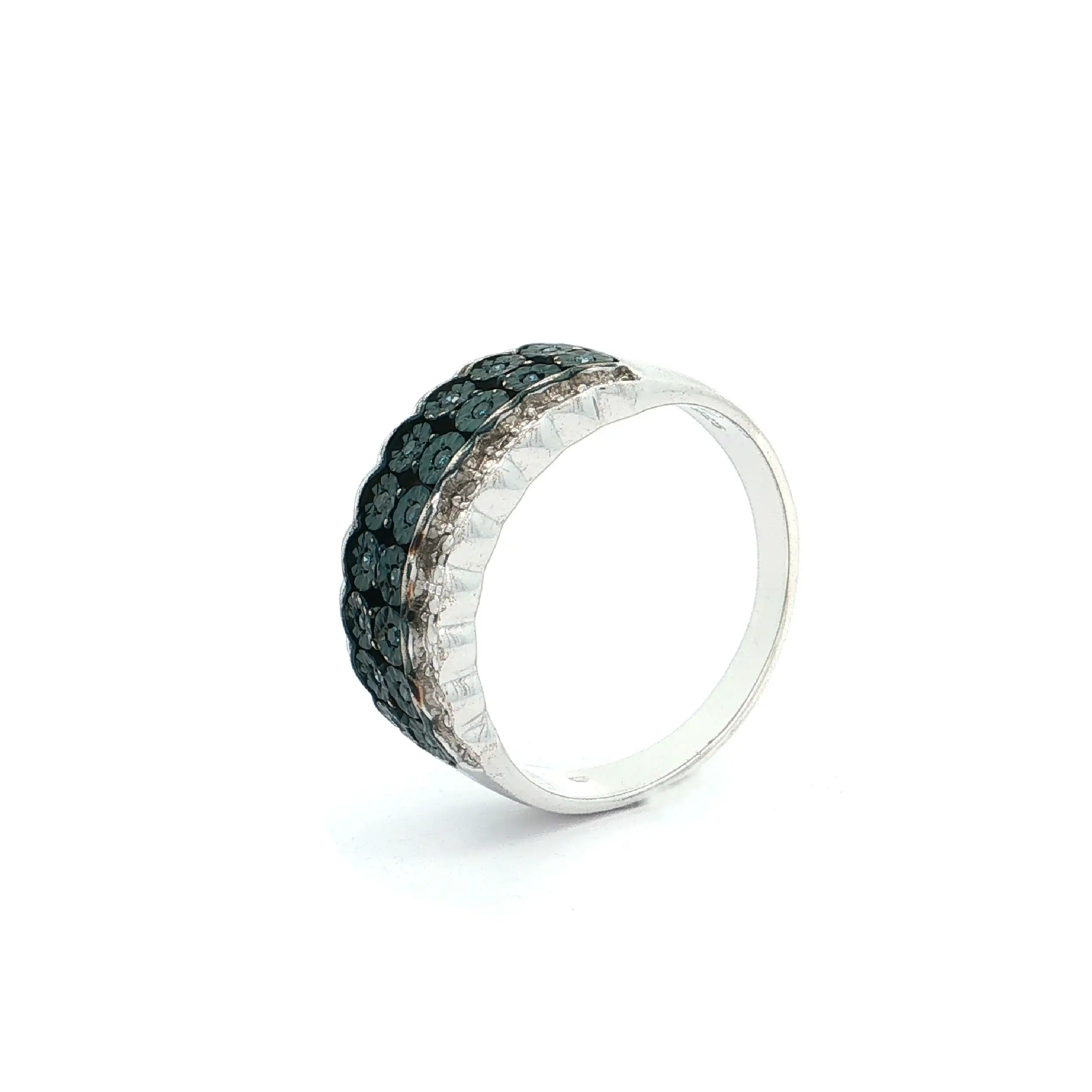 Ring Silber mit türkisen Diamanten Ring Silber mit türkisen Diamanten