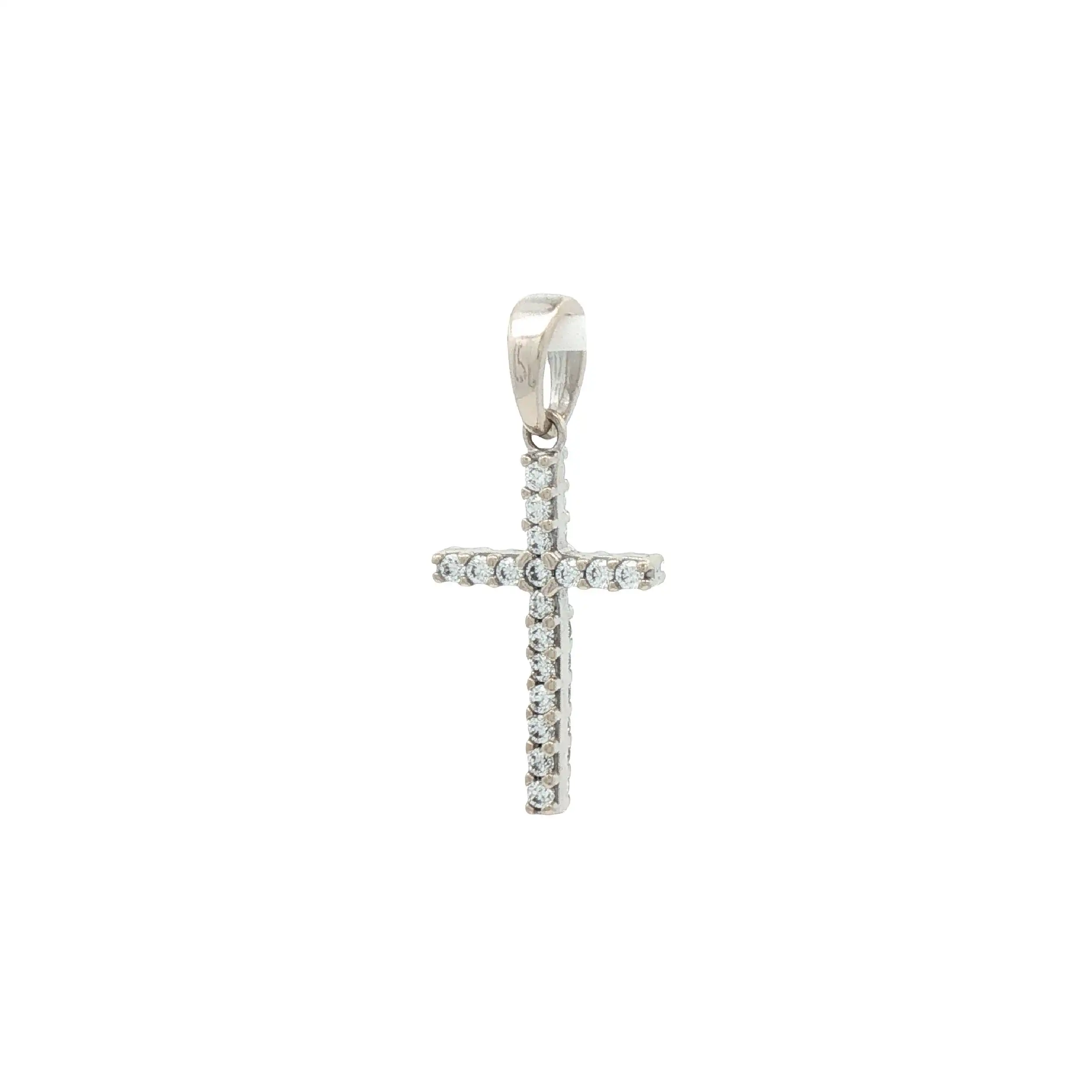 Anhänger Weißgold Kreuz mit Zirkonia