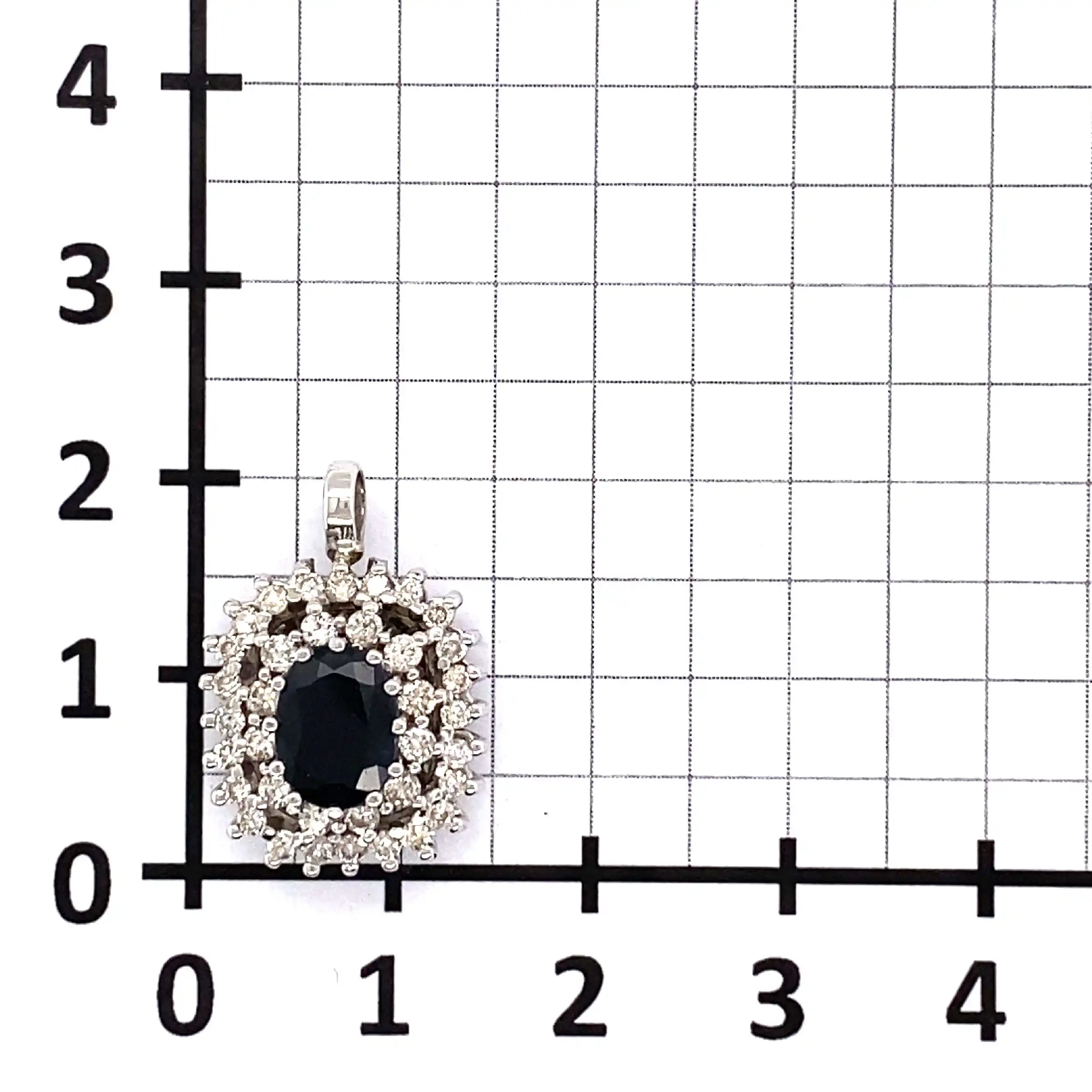 Anhänger Weißgold mit Saphir & Brillanten Anhänger Weißgold mit Saphir & Brillanten