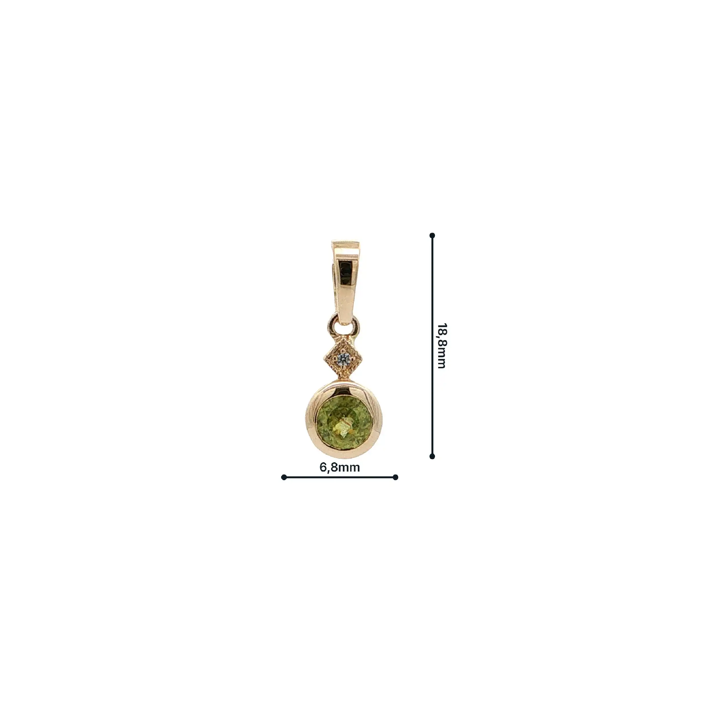 Anhänger Gelbgold JLO mit grünem Farbstein & Zirkonia