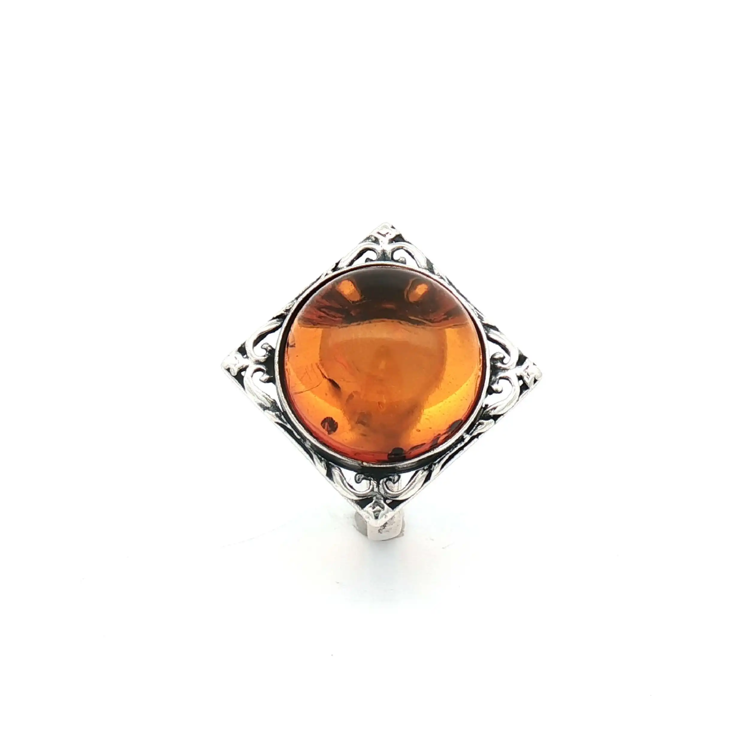 Ring Silber mit braunem Farbstein Cabochon