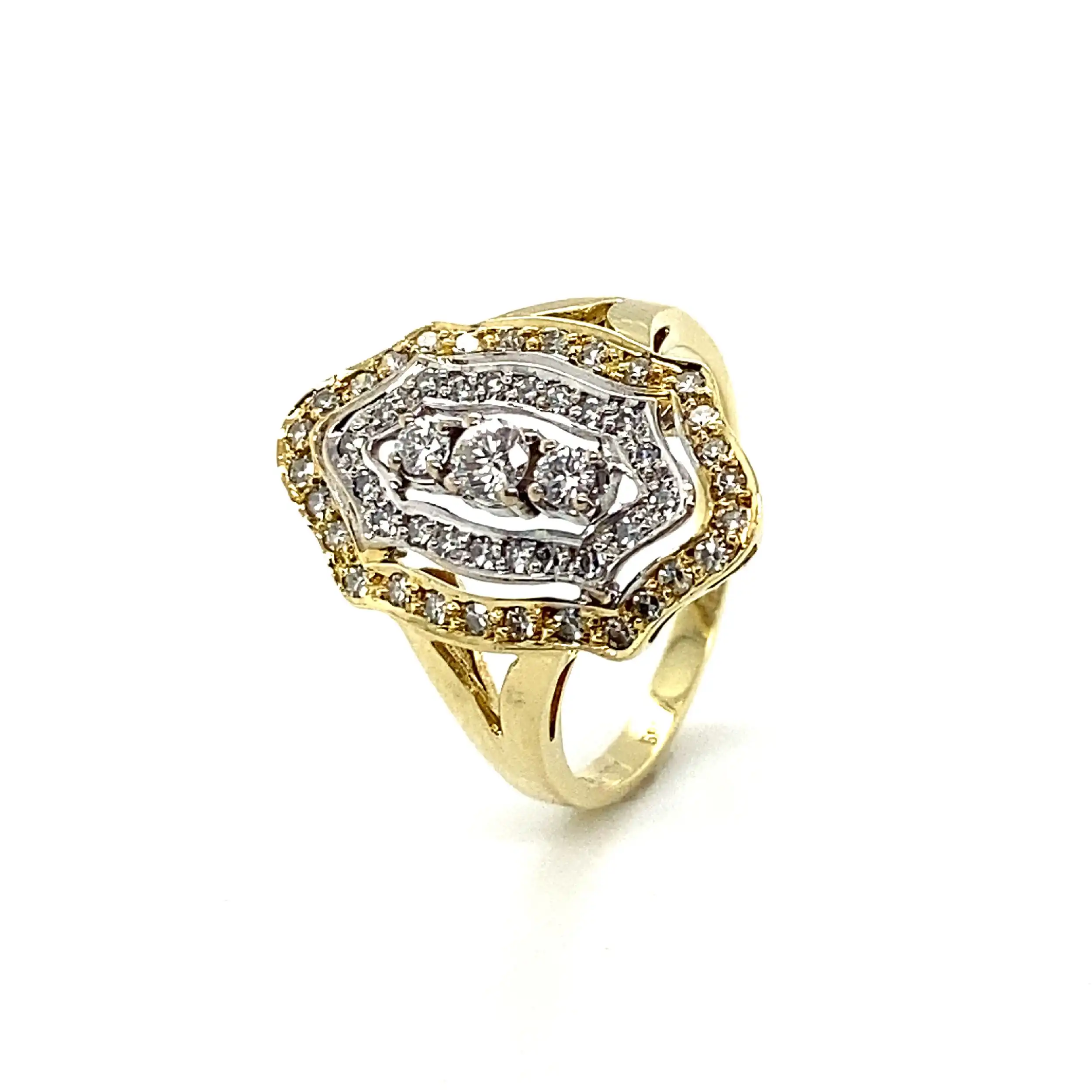 Ring Bicolor mit Brillanten und Diamanten Ring Bicolor mit Brillanten und Diamanten