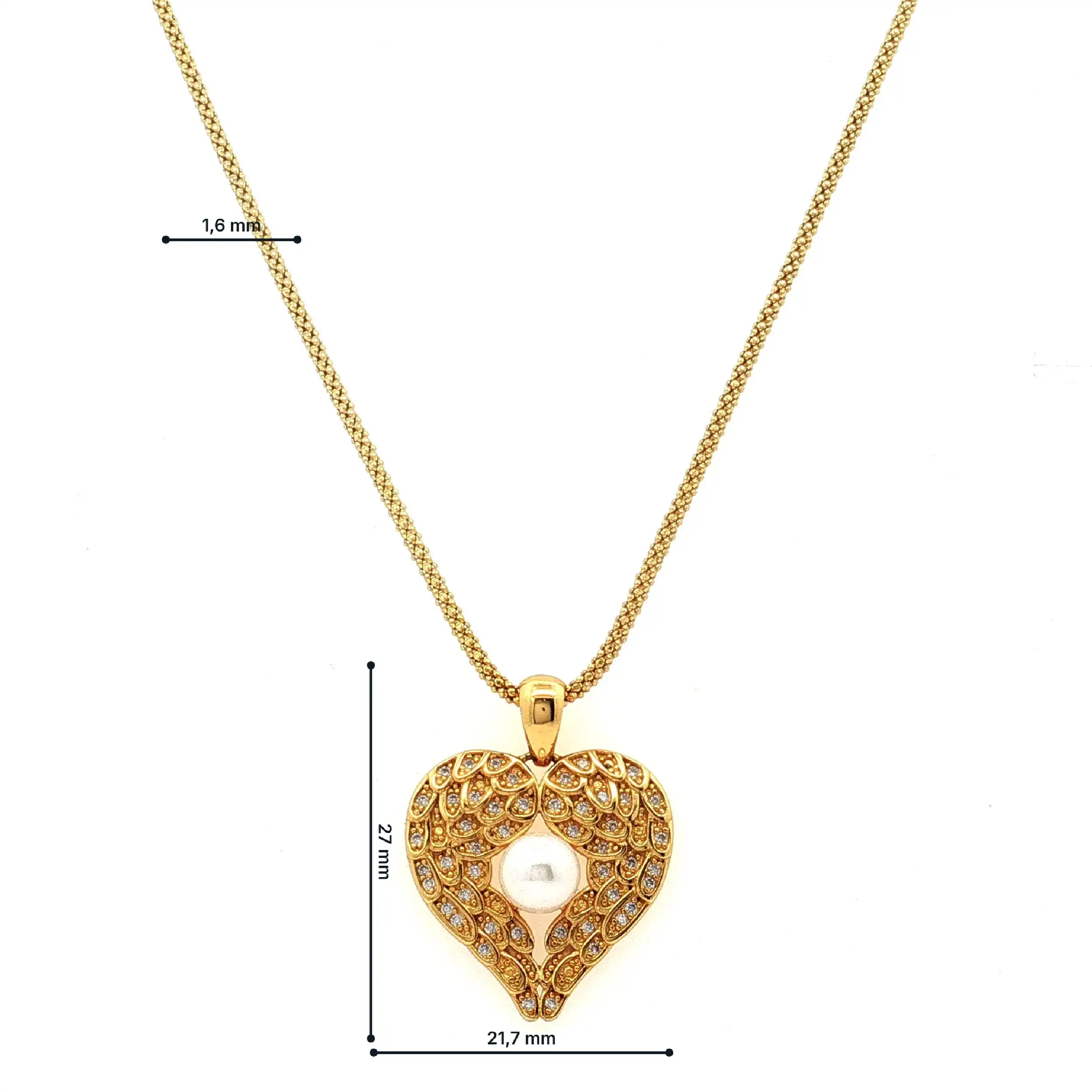 Kette mit Anhänger Perle und Zirkoniabesatz Kette mit Anhänger Perle und Zirkoniabesatz