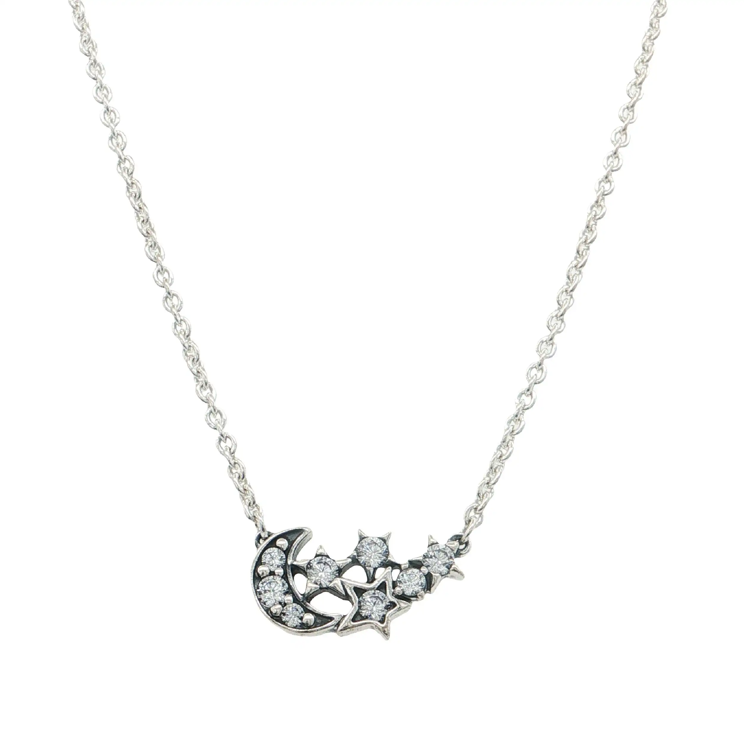 Collier Silber mit Anhänger "Mond & Sterne" mit Zirkonia Collier Silber mit Anhänger "Mond & Sterne" mit Zirkonia