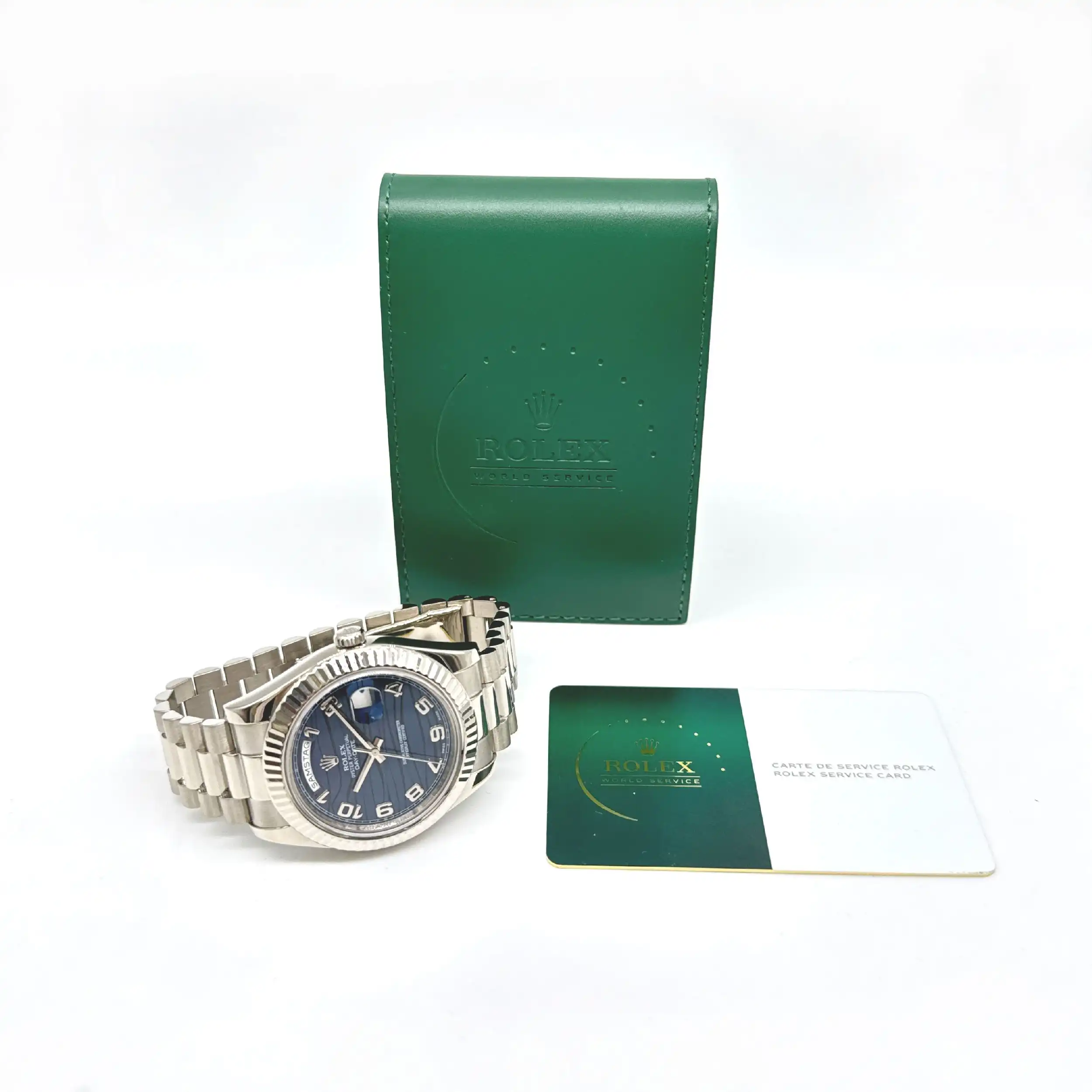 Herrenuhr Rolex DayDate II 41mm Weißgold Ref.218239 - Frisch Revisionsiert bei Rolex 08/26