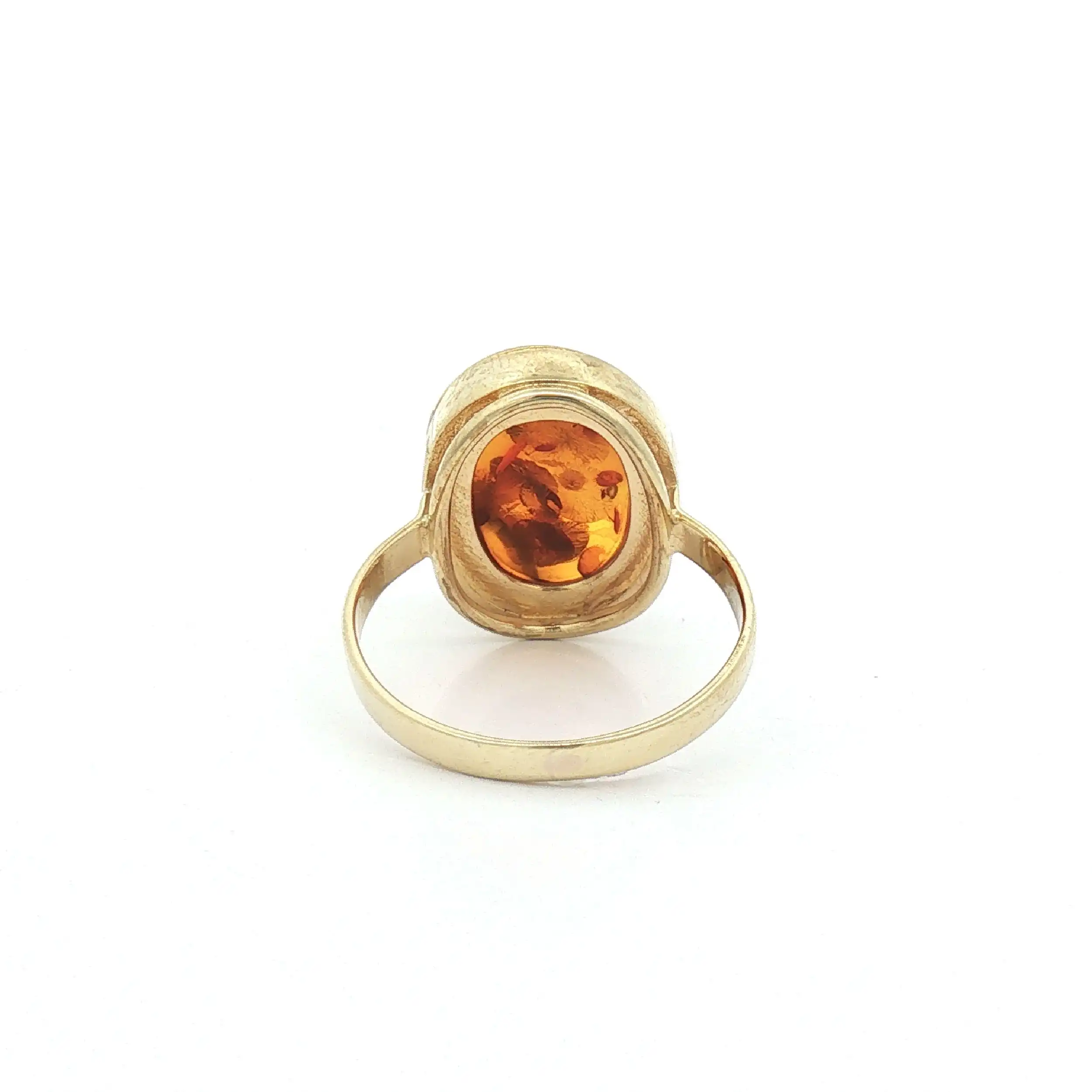 Ring Gelbgold mit Bernstein Cabochon